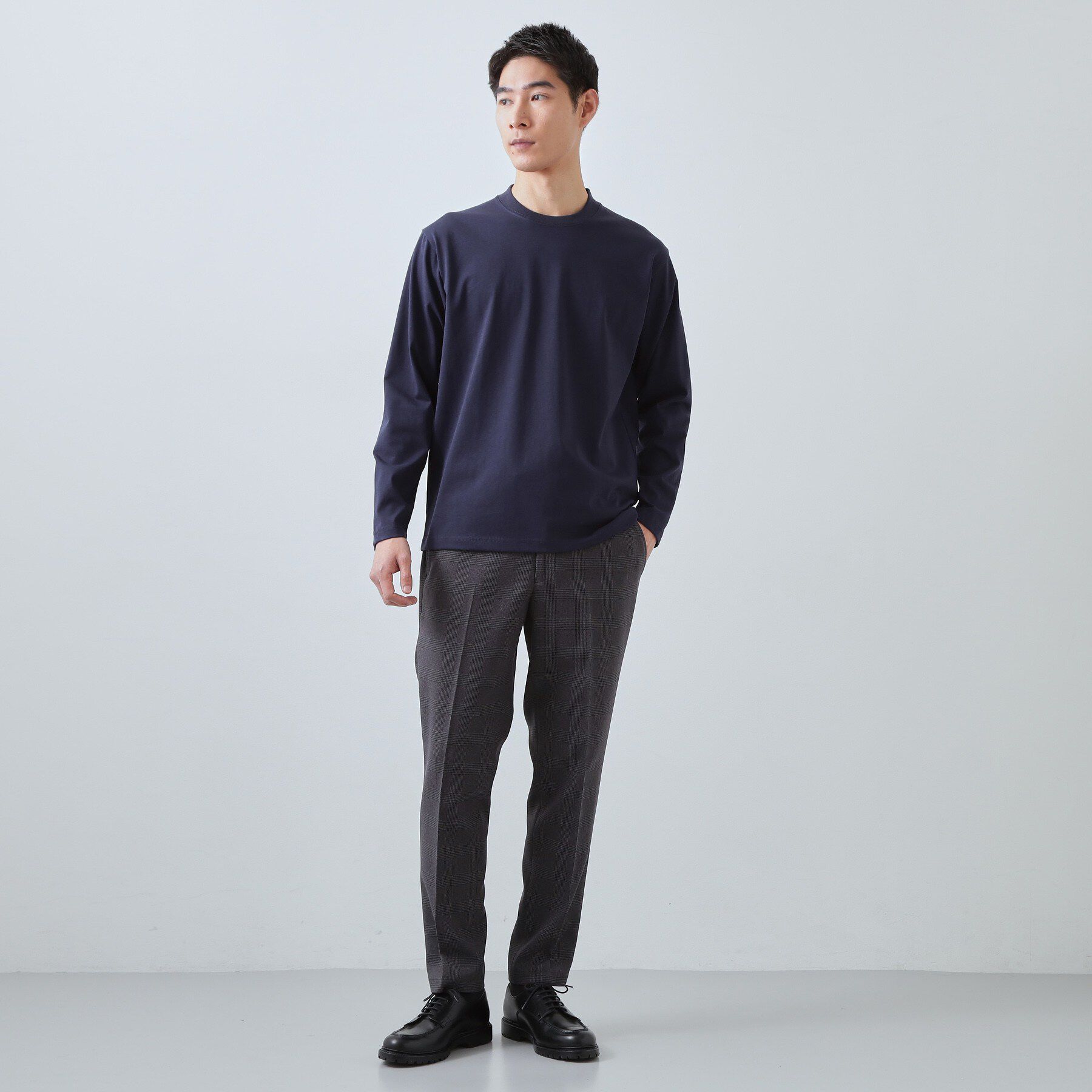 THE SHOP TK「【ジャケットインにもおすすめ】きれいめ長袖Tシャツ 洗濯機OK」|Tシャツ・カットソー|