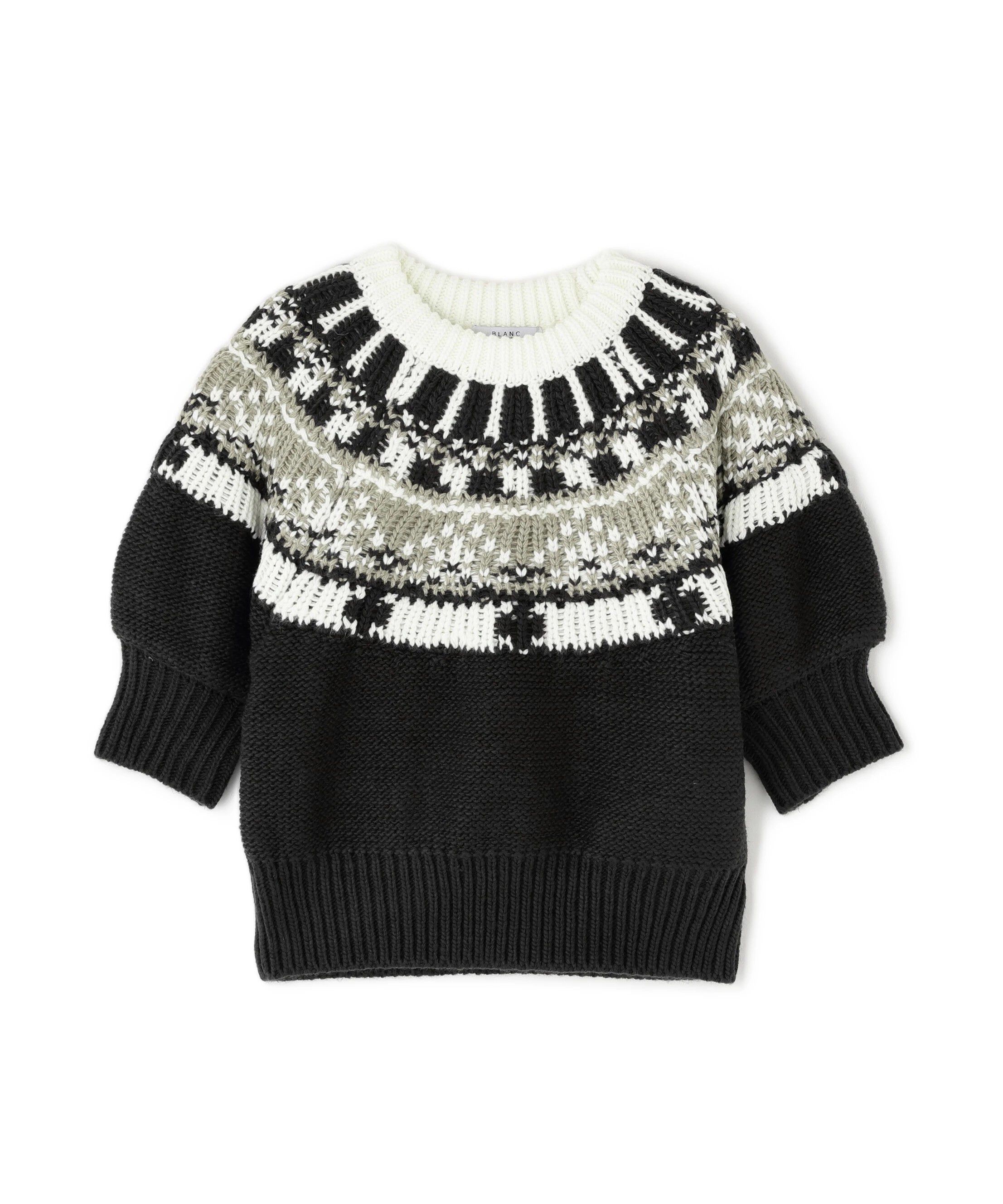  「ノルディックハーフスリーブニット」|ニット・セーター|