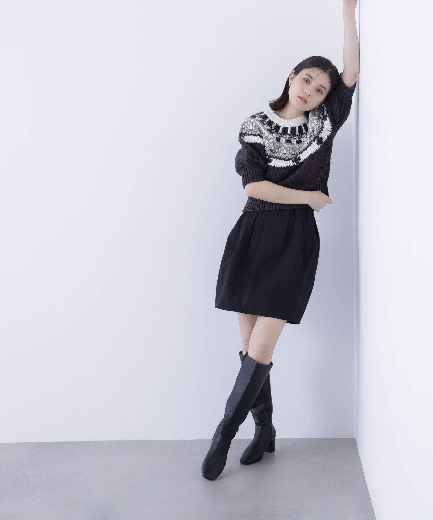  「ノルディックハーフスリーブニット」|ニット・セーター|