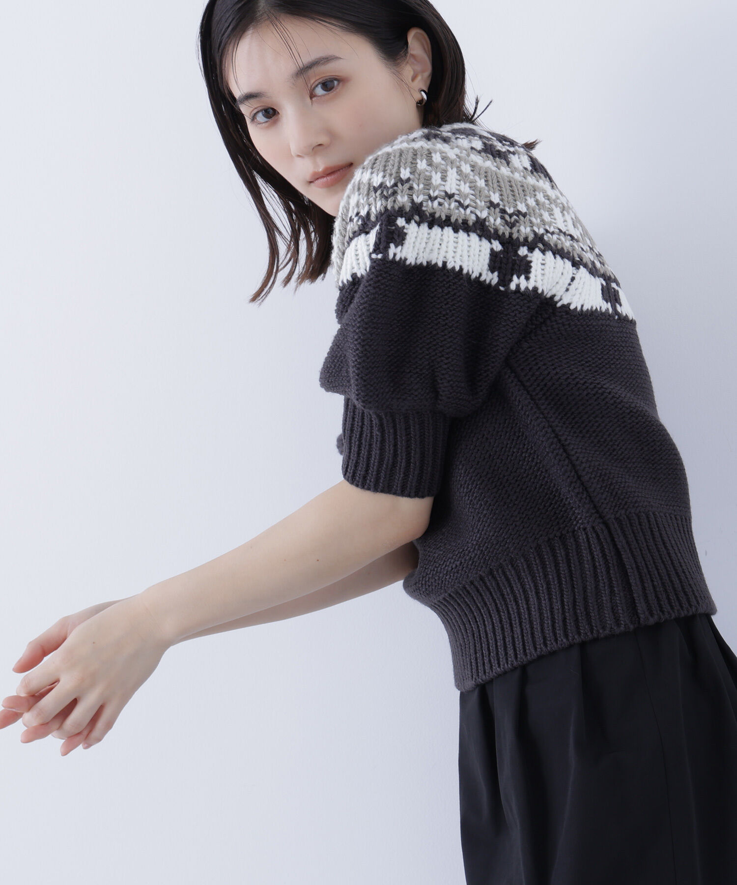  「ノルディックハーフスリーブニット」|ニット・セーター|