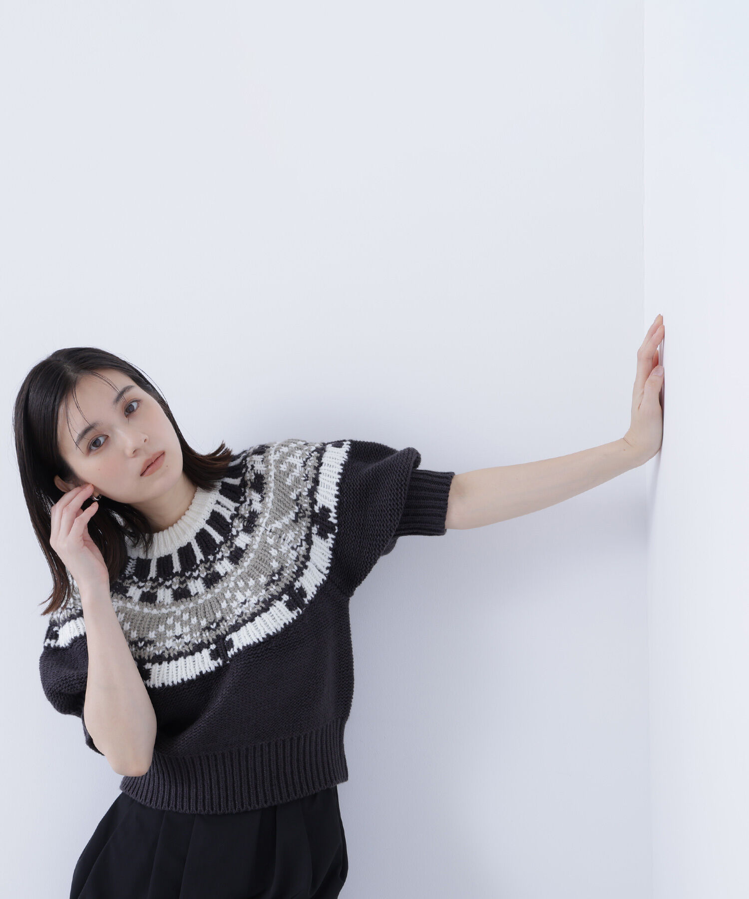  「ノルディックハーフスリーブニット」|ニット・セーター|