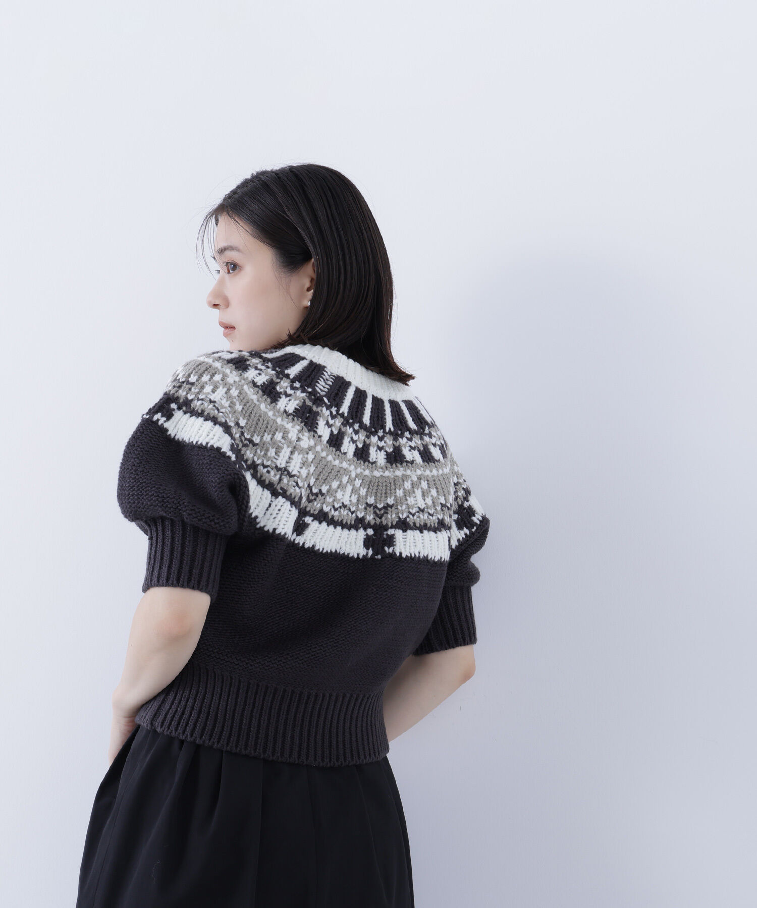  「ノルディックハーフスリーブニット」|ニット・セーター|