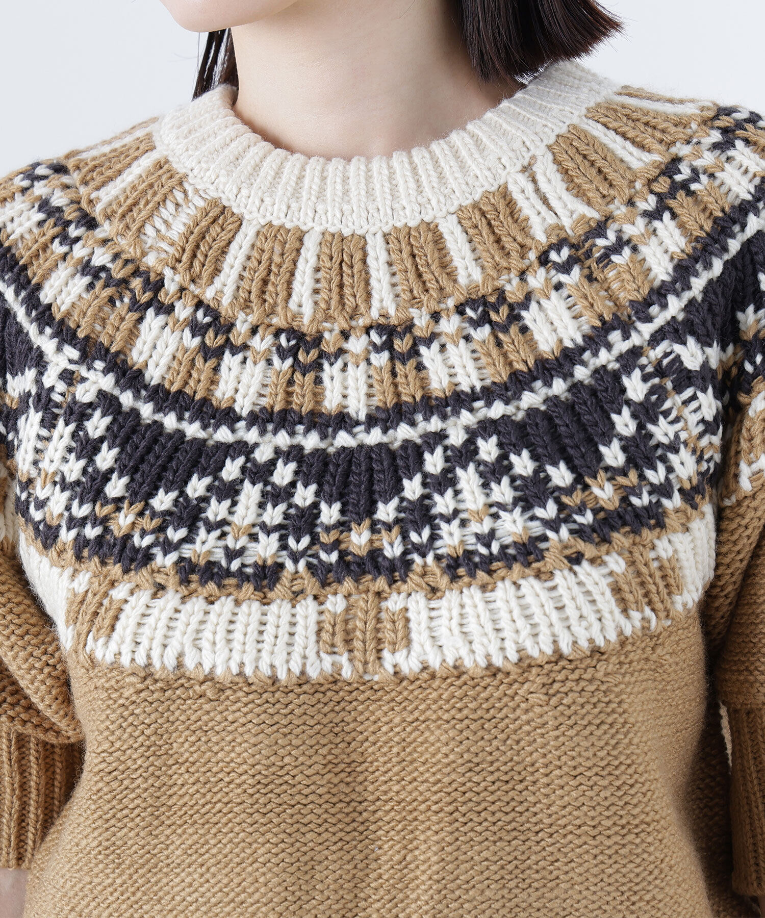  「ノルディックハーフスリーブニット」|ニット・セーター|