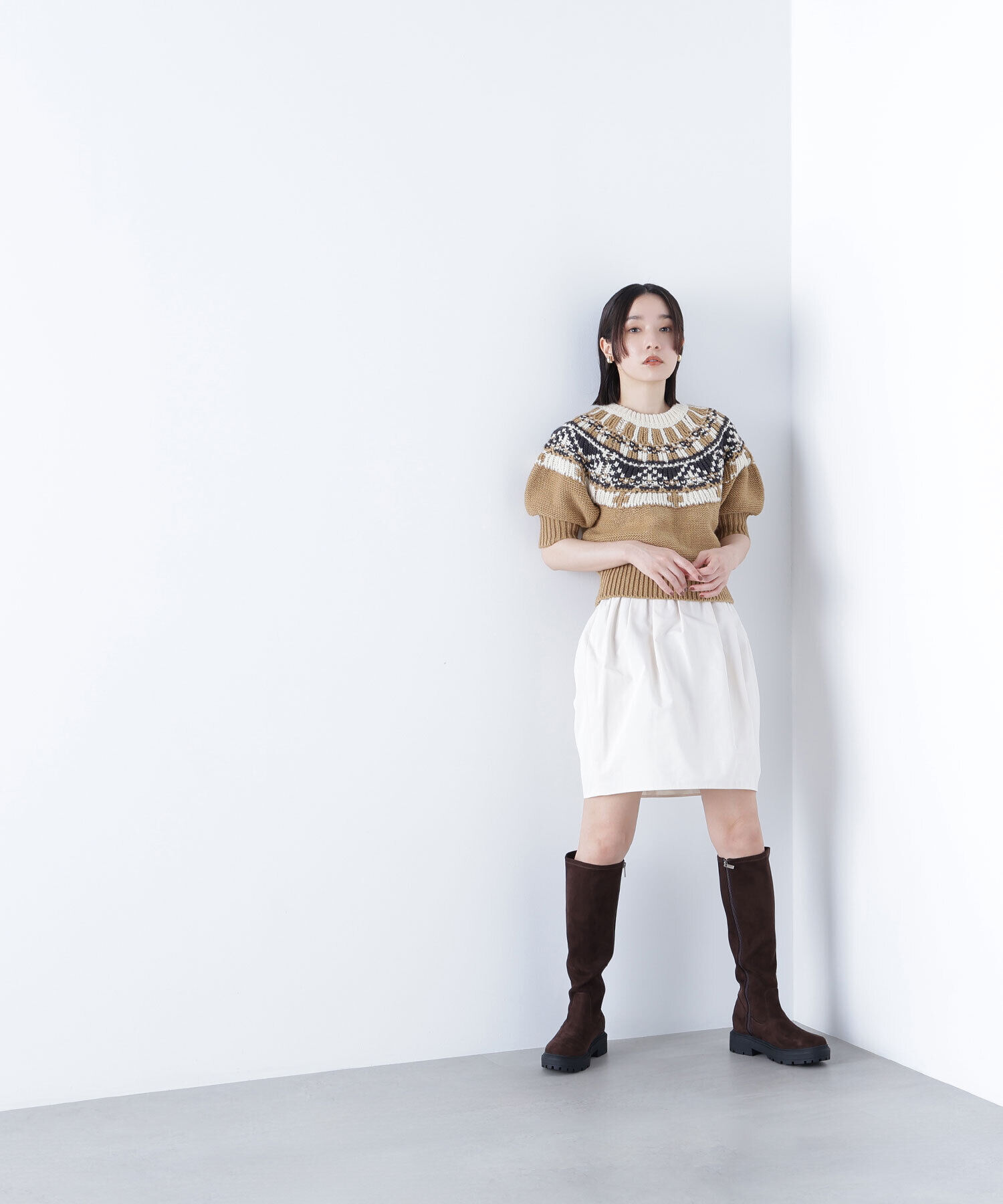  「ノルディックハーフスリーブニット」|ニット・セーター|