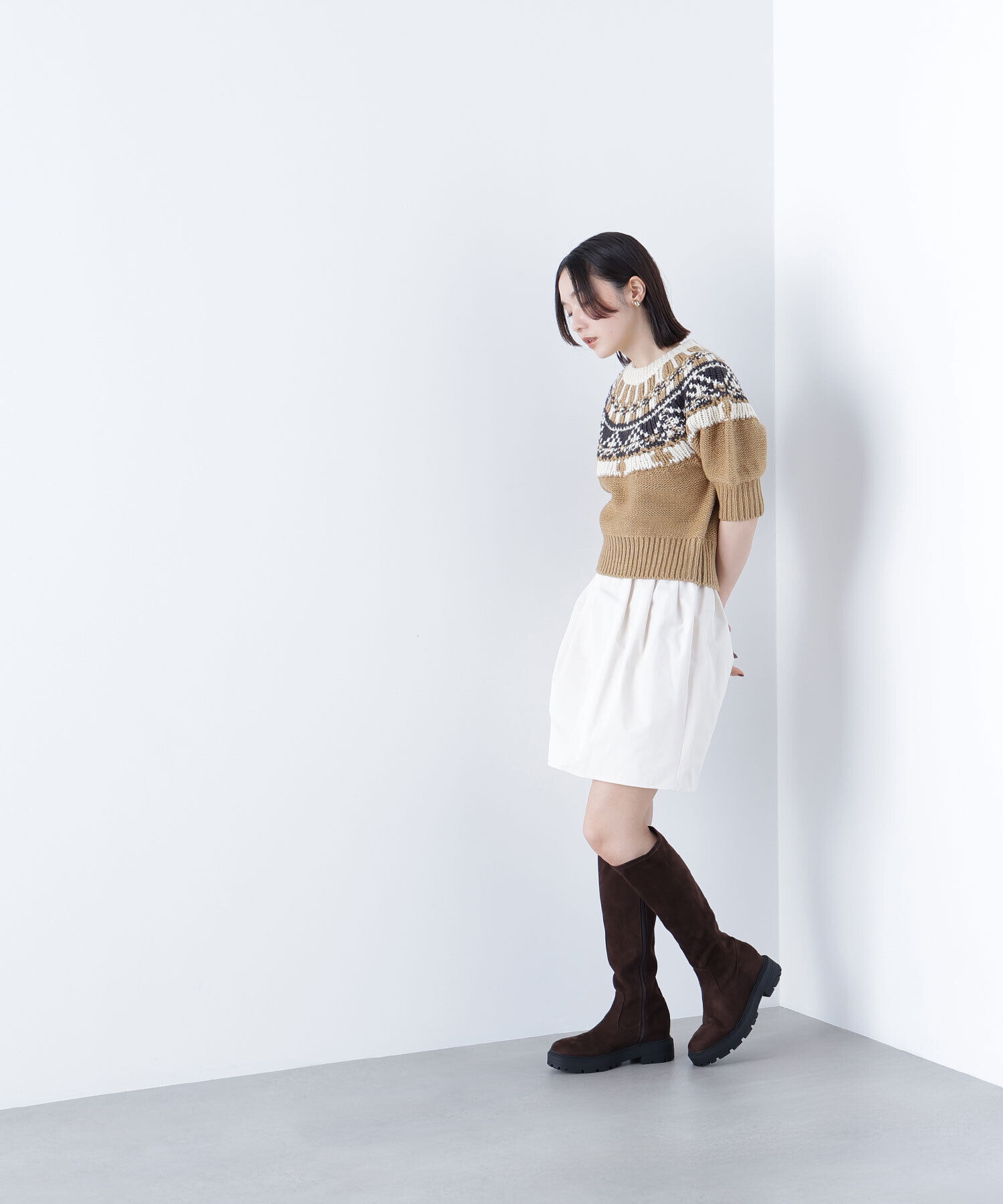  「ノルディックハーフスリーブニット」|ニット・セーター|