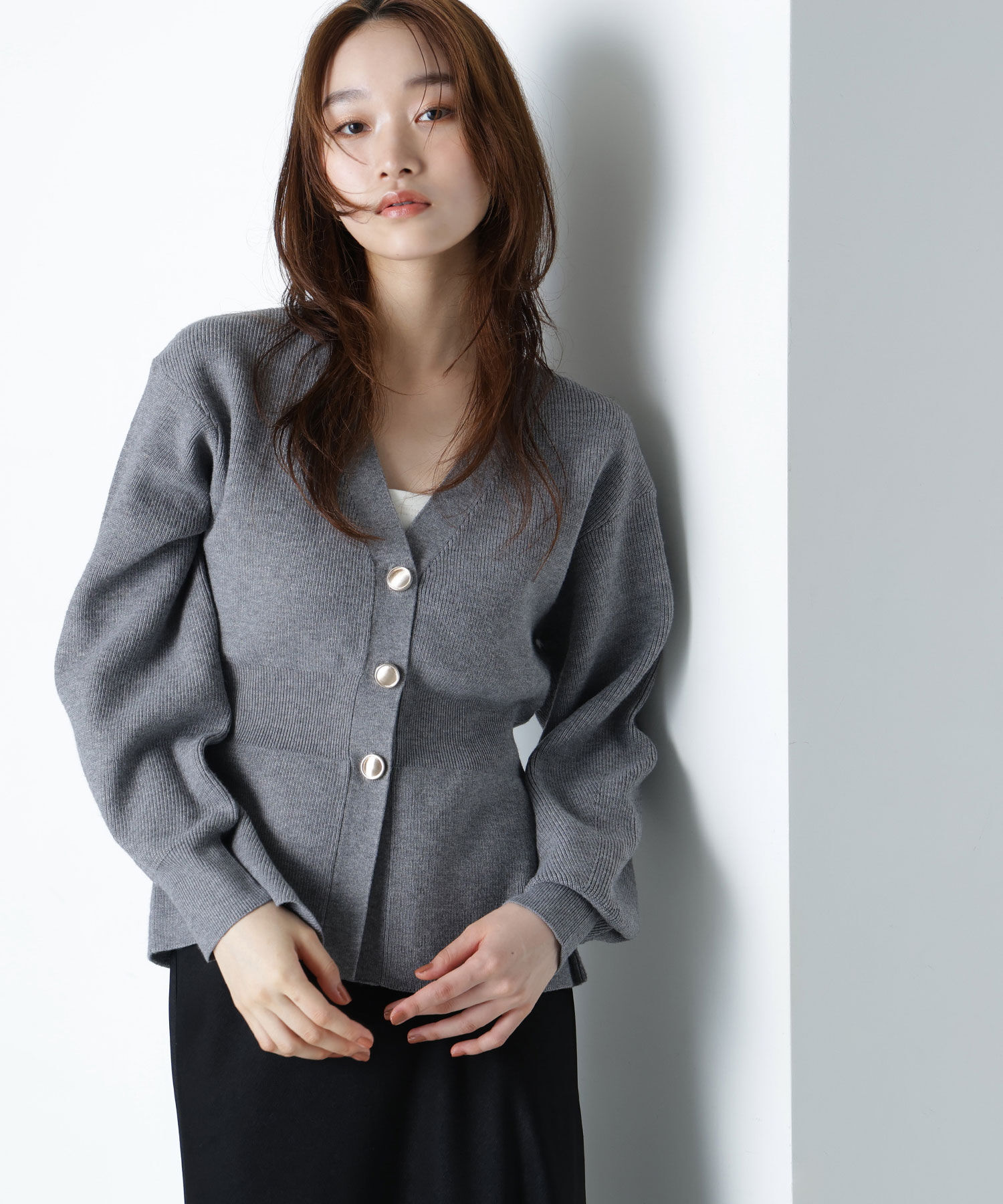  「ペプラムフォルムカーディガン」|ニット・セーター|