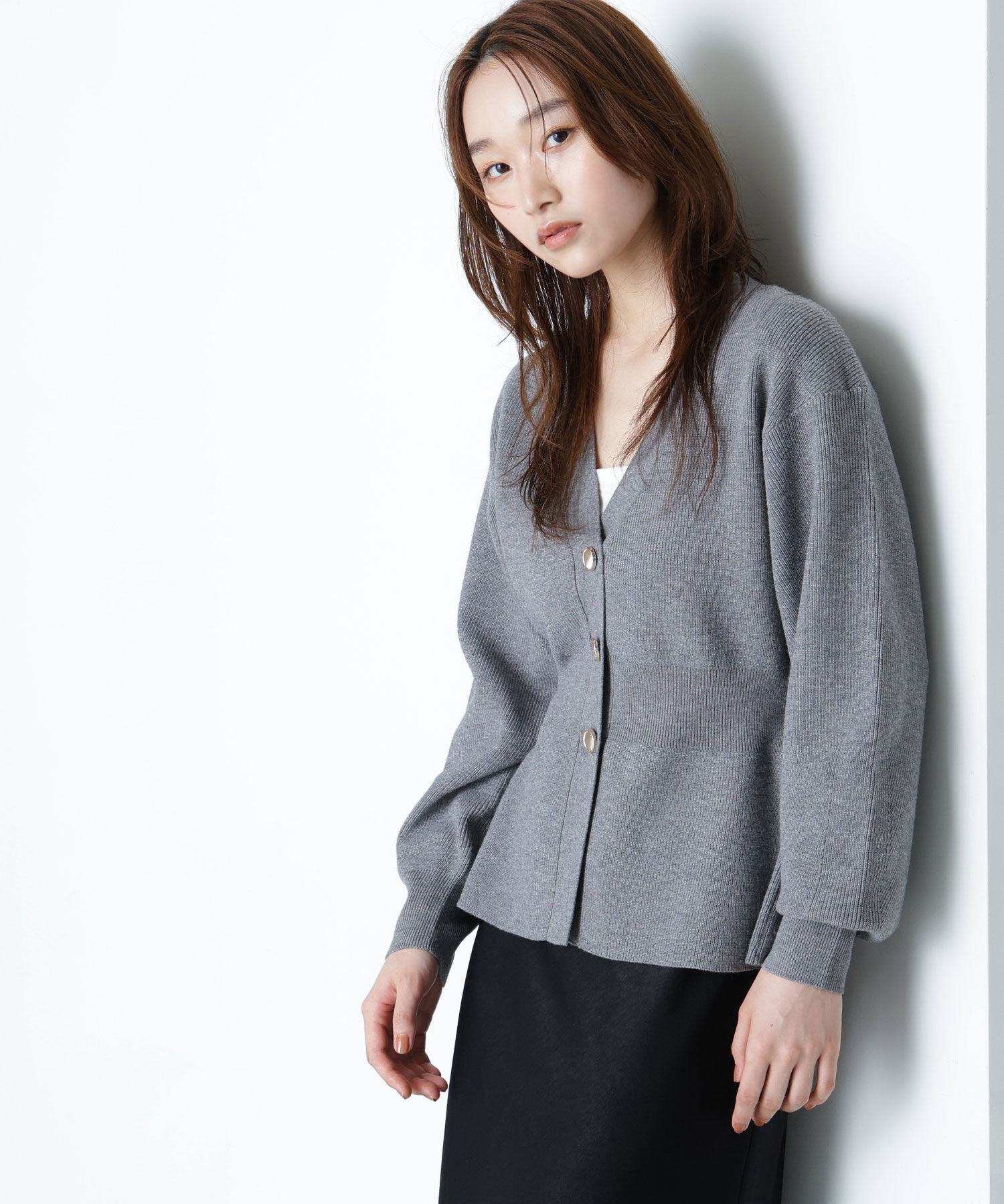  「ペプラムフォルムカーディガン」|ニット・セーター|