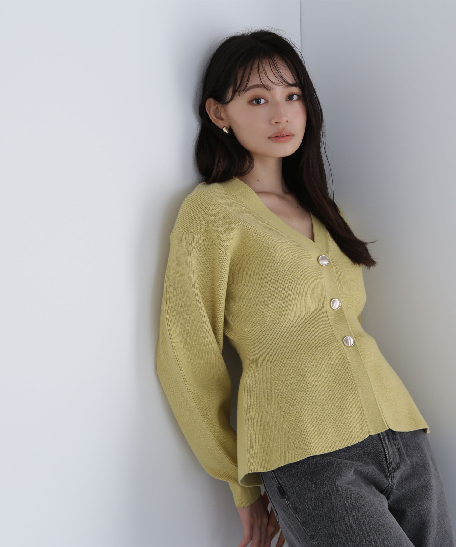  「ペプラムフォルムカーディガン」|ニット・セーター|