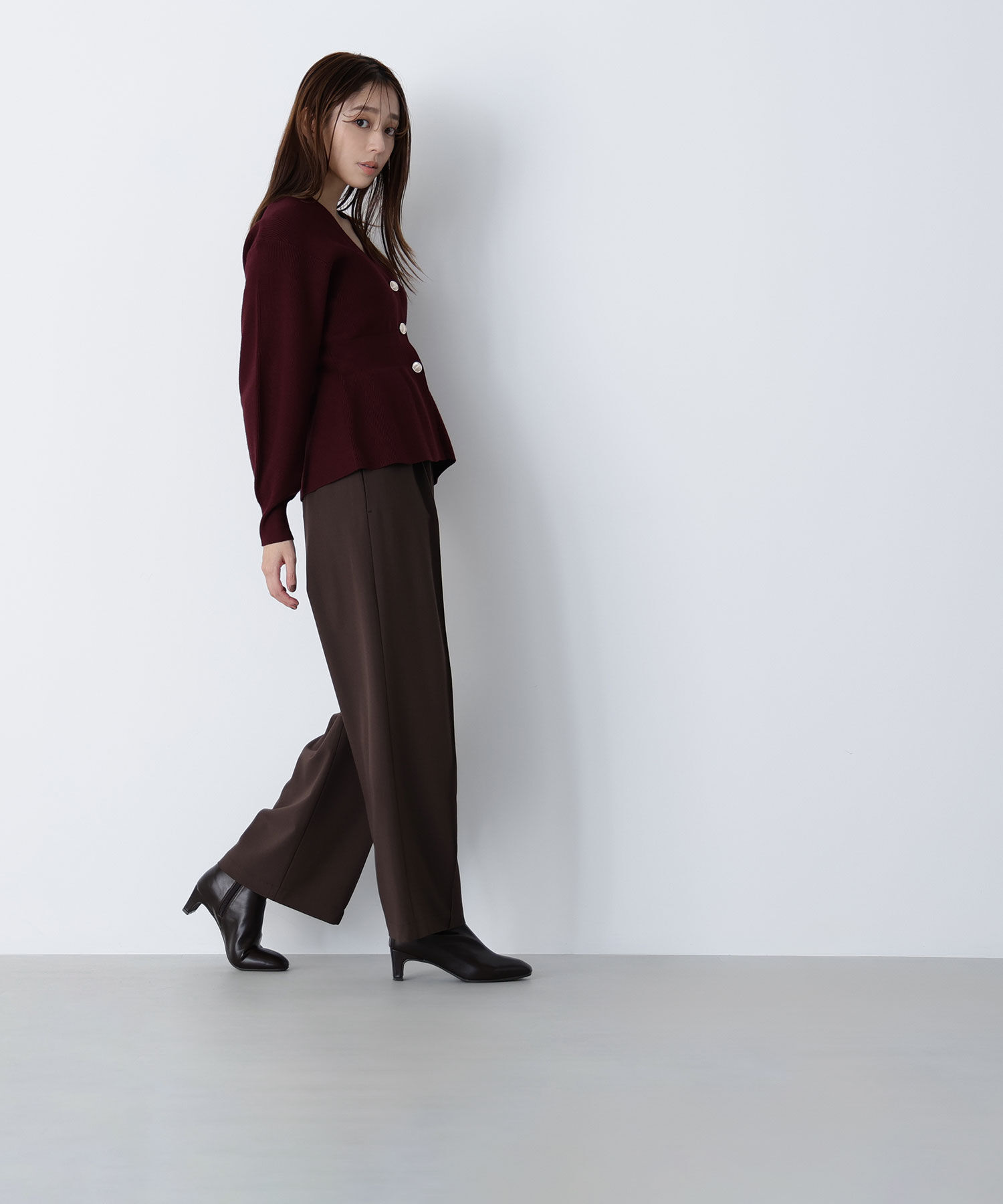  「ペプラムフォルムカーディガン」|ニット・セーター|