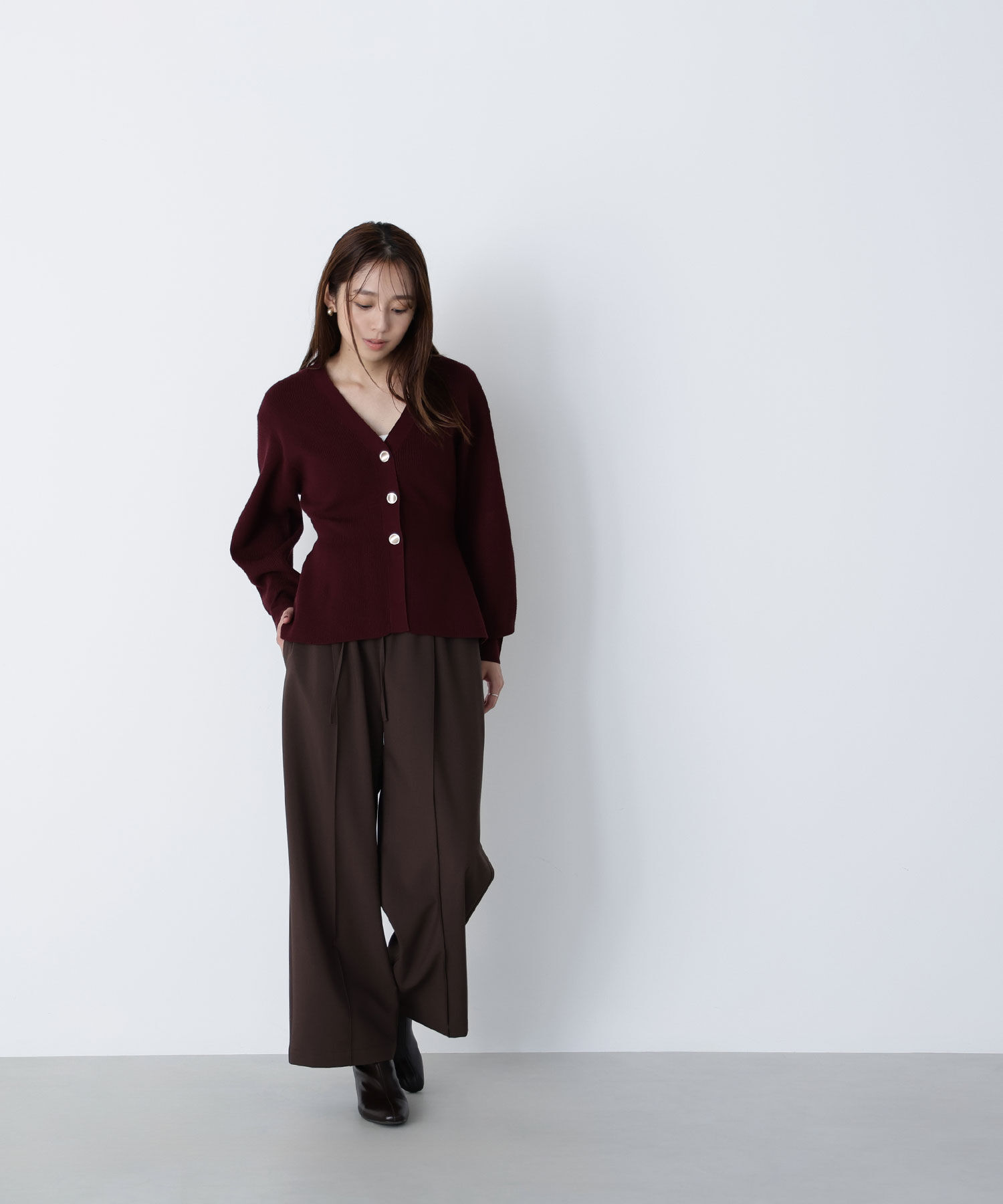  「ペプラムフォルムカーディガン」|ニット・セーター|