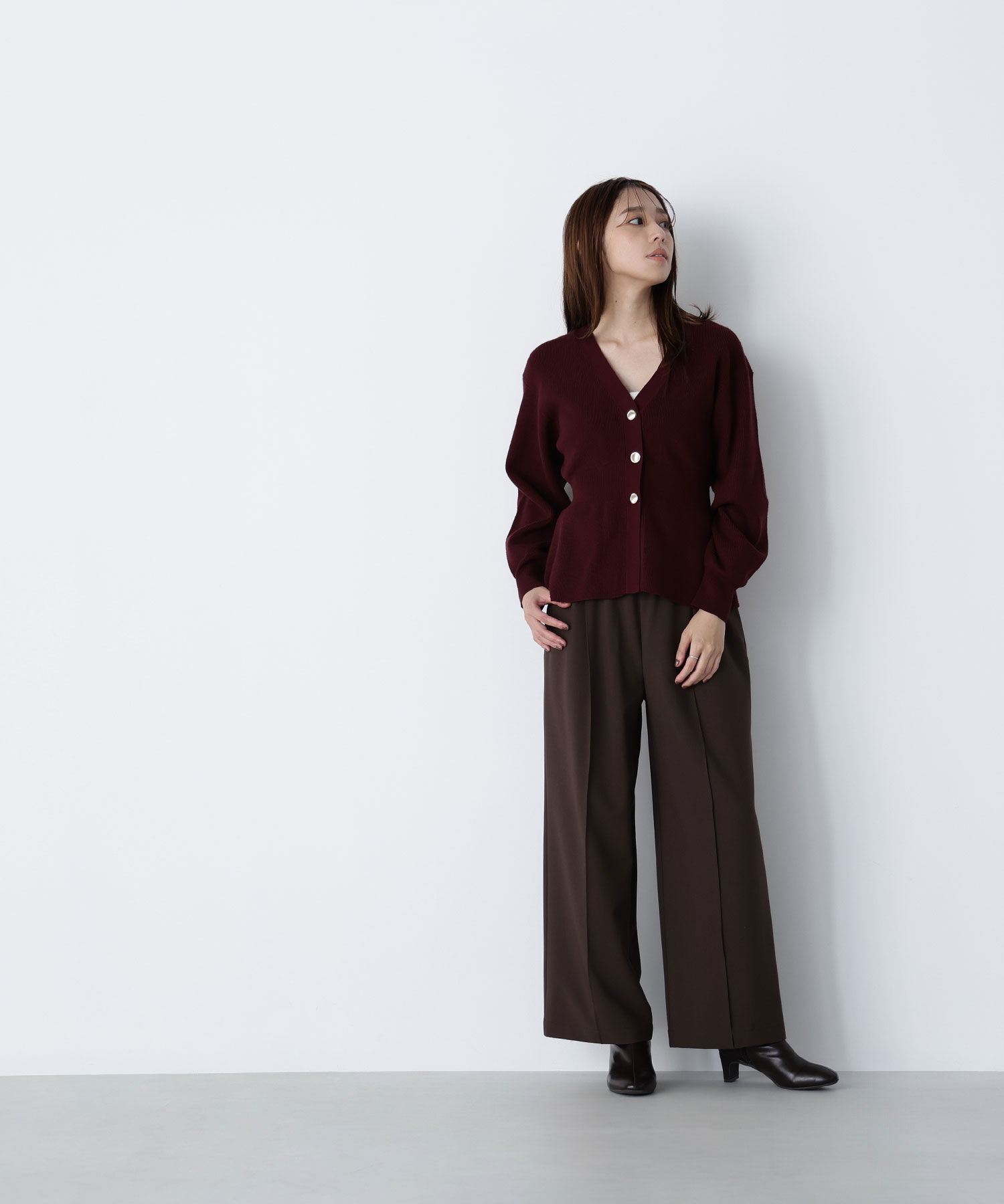  「ペプラムフォルムカーディガン」|ニット・セーター|