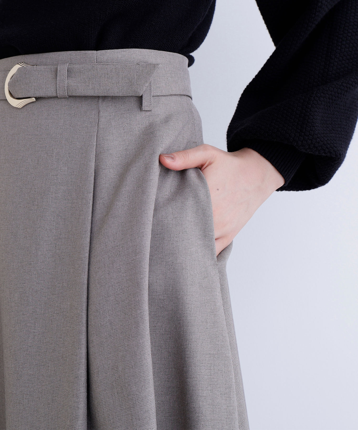  「メタルバックルフレアスカート」|スカート|