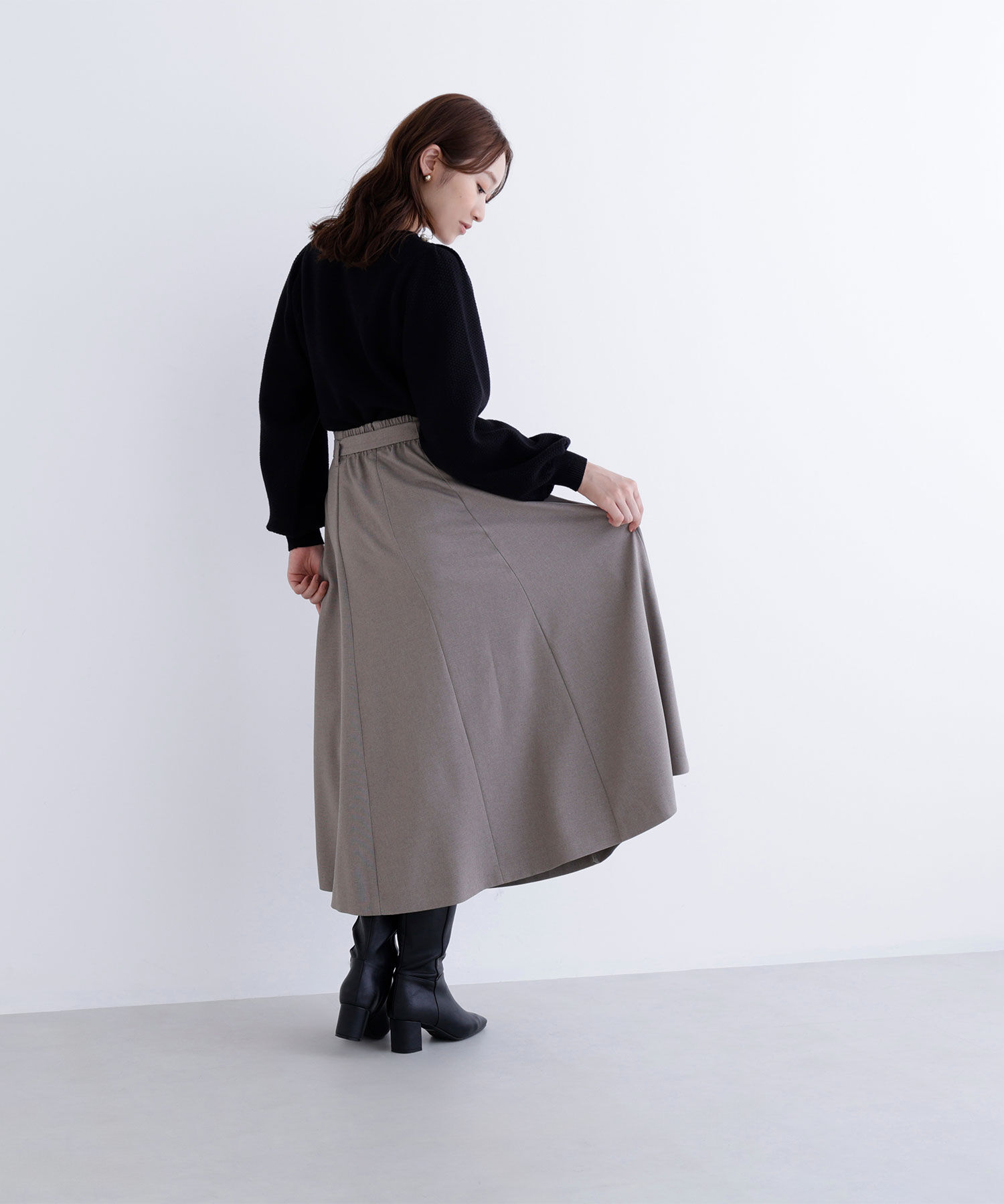  「メタルバックルフレアスカート」|スカート|