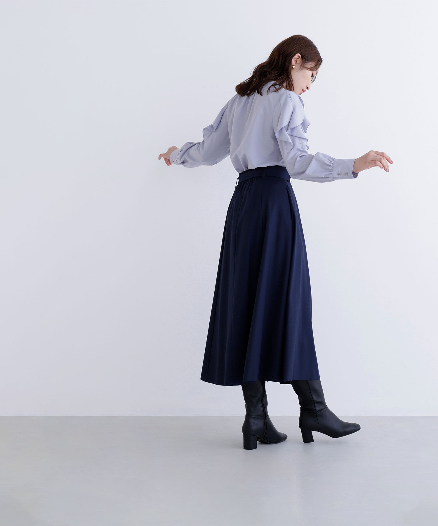  「メタルバックルフレアスカート」|スカート|