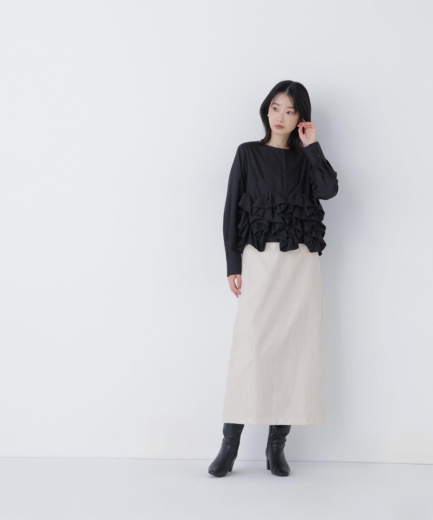  「ヘムデザインブラウス」|シャツ・ブラウス|