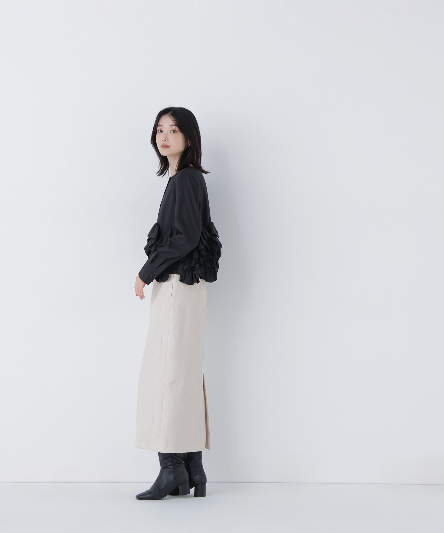  「ヘムデザインブラウス」|シャツ・ブラウス|