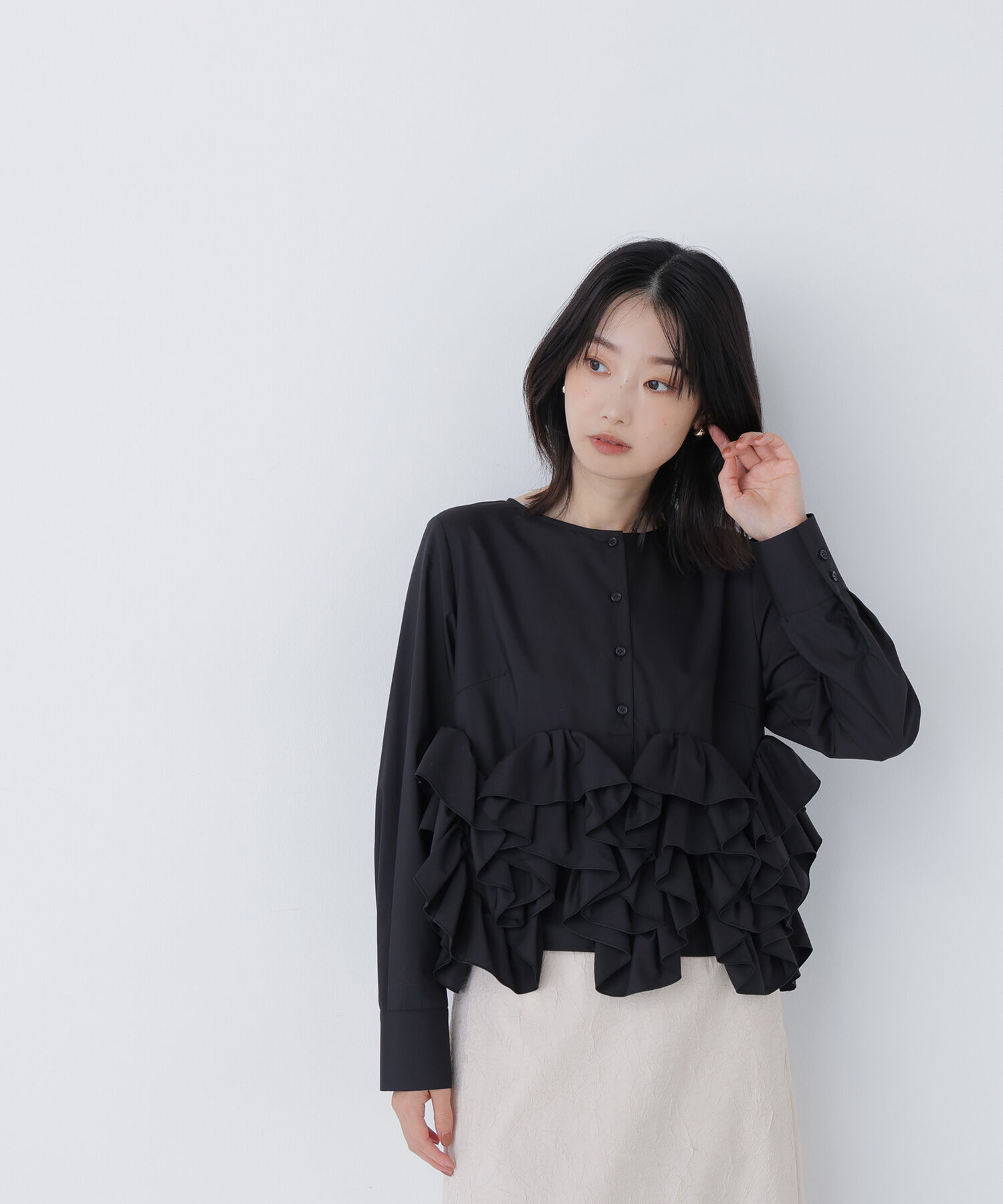  「ヘムデザインブラウス」|シャツ・ブラウス|