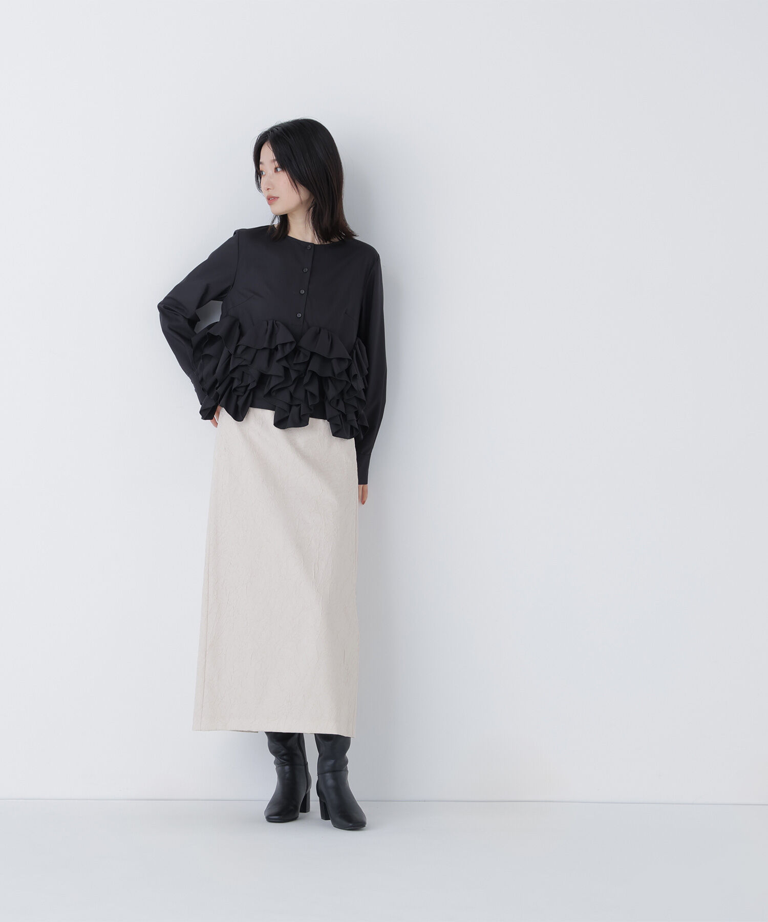  「ヘムデザインブラウス」|シャツ・ブラウス|