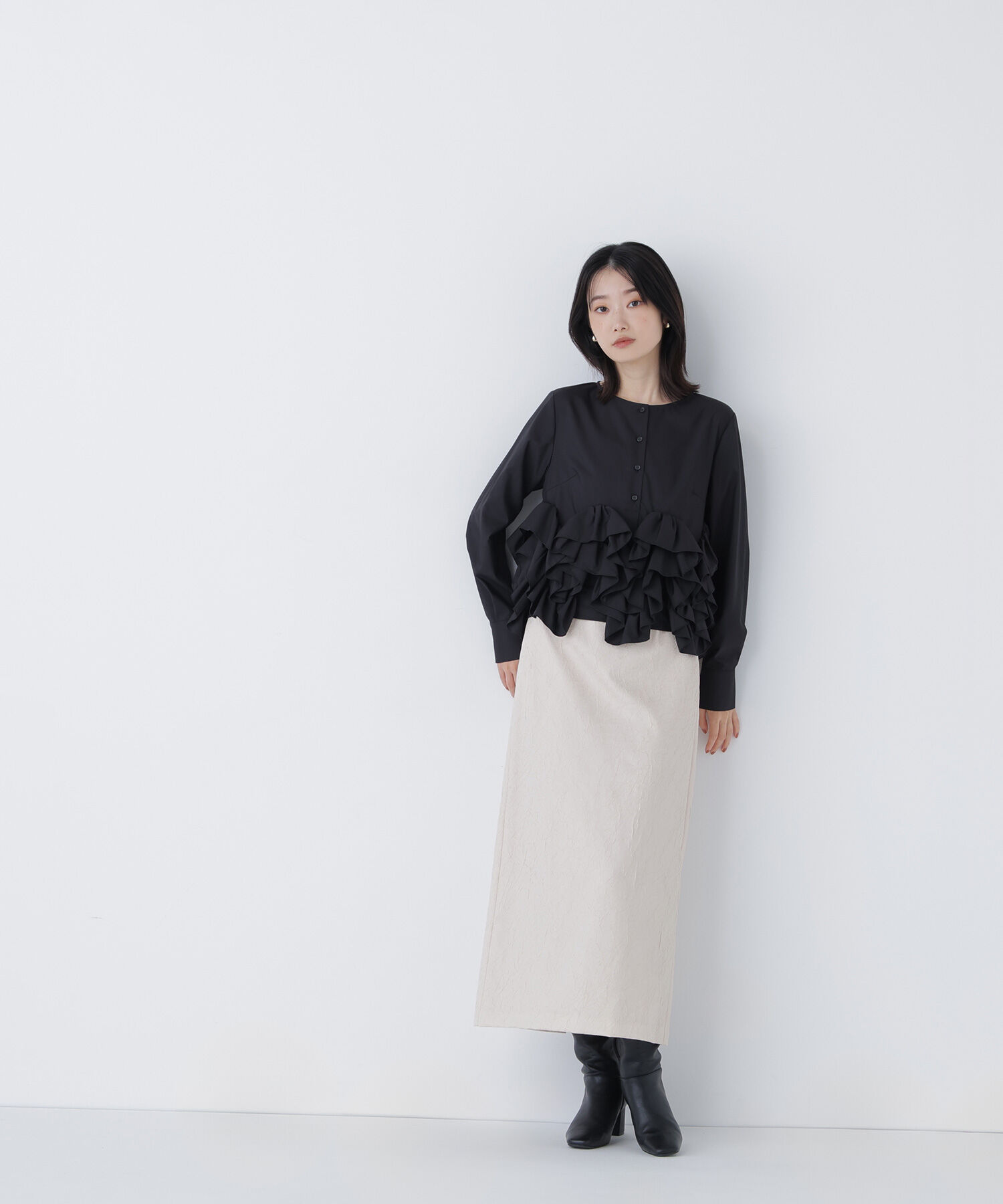  「ヘムデザインブラウス」|シャツ・ブラウス|