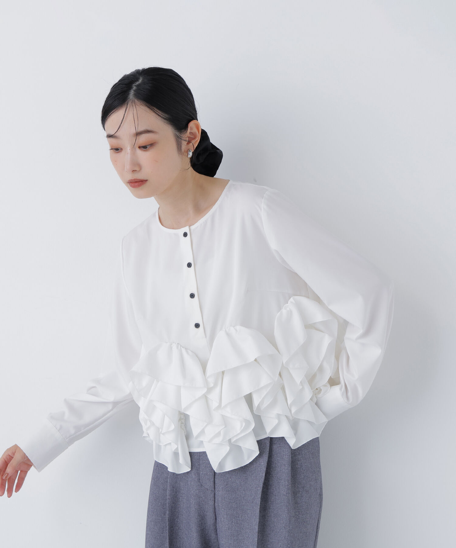  「ヘムデザインブラウス」|シャツ・ブラウス|
