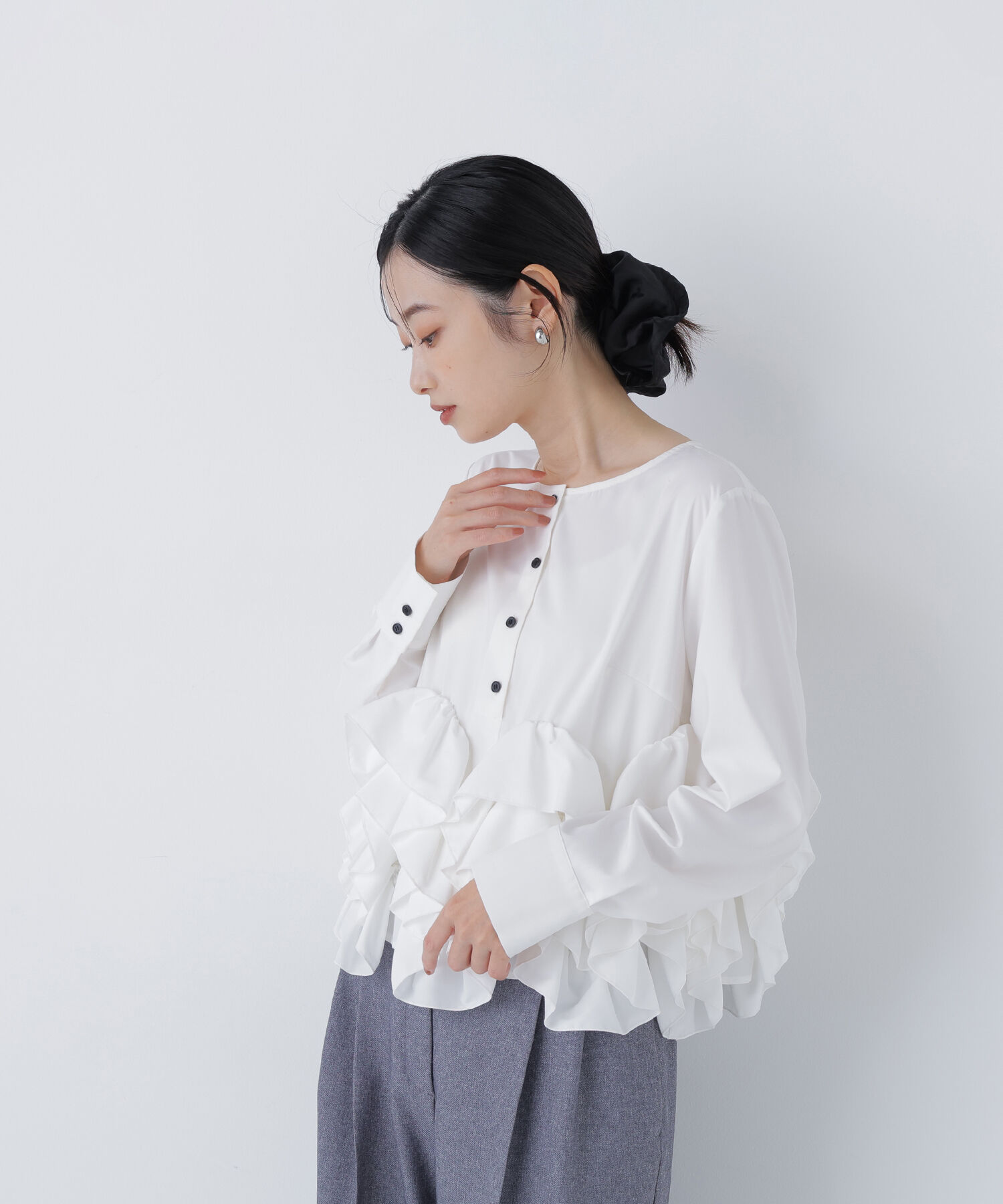  「ヘムデザインブラウス」|シャツ・ブラウス|