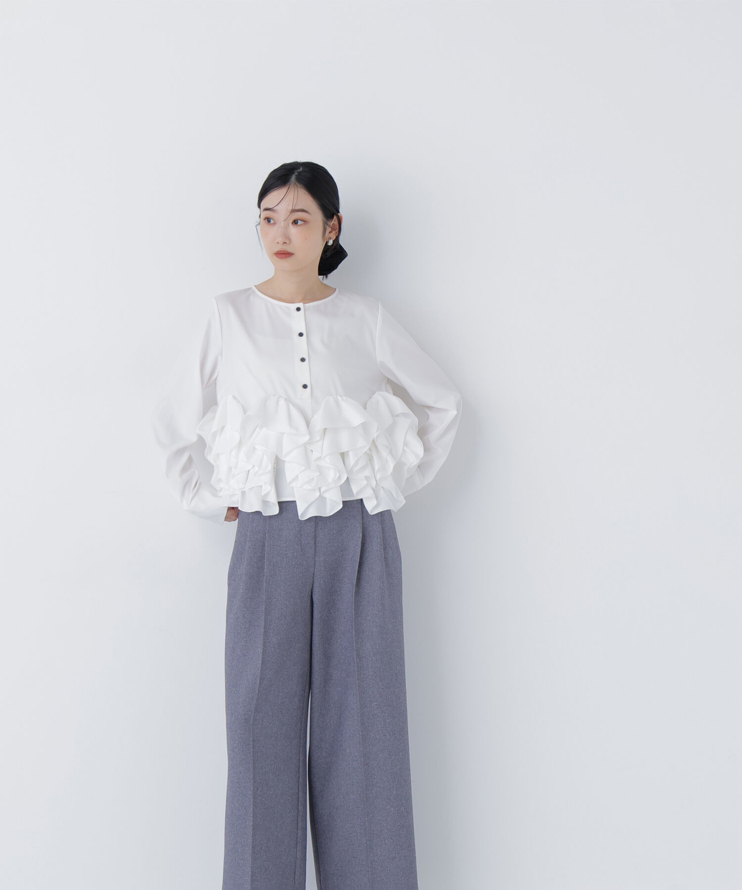  「ヘムデザインブラウス」|シャツ・ブラウス|