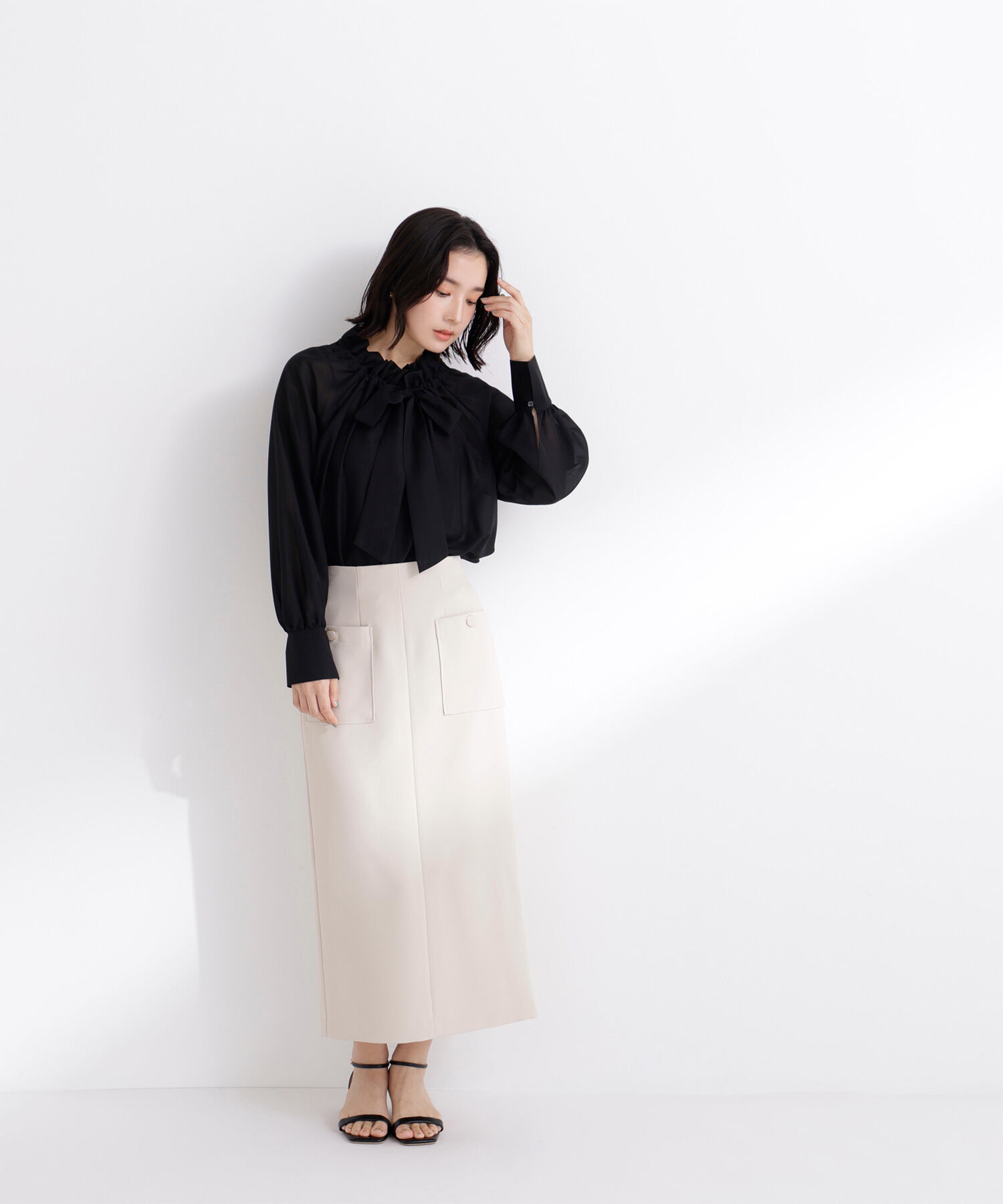  「2wayシアーボウタイブラウス」|シャツ・ブラウス|