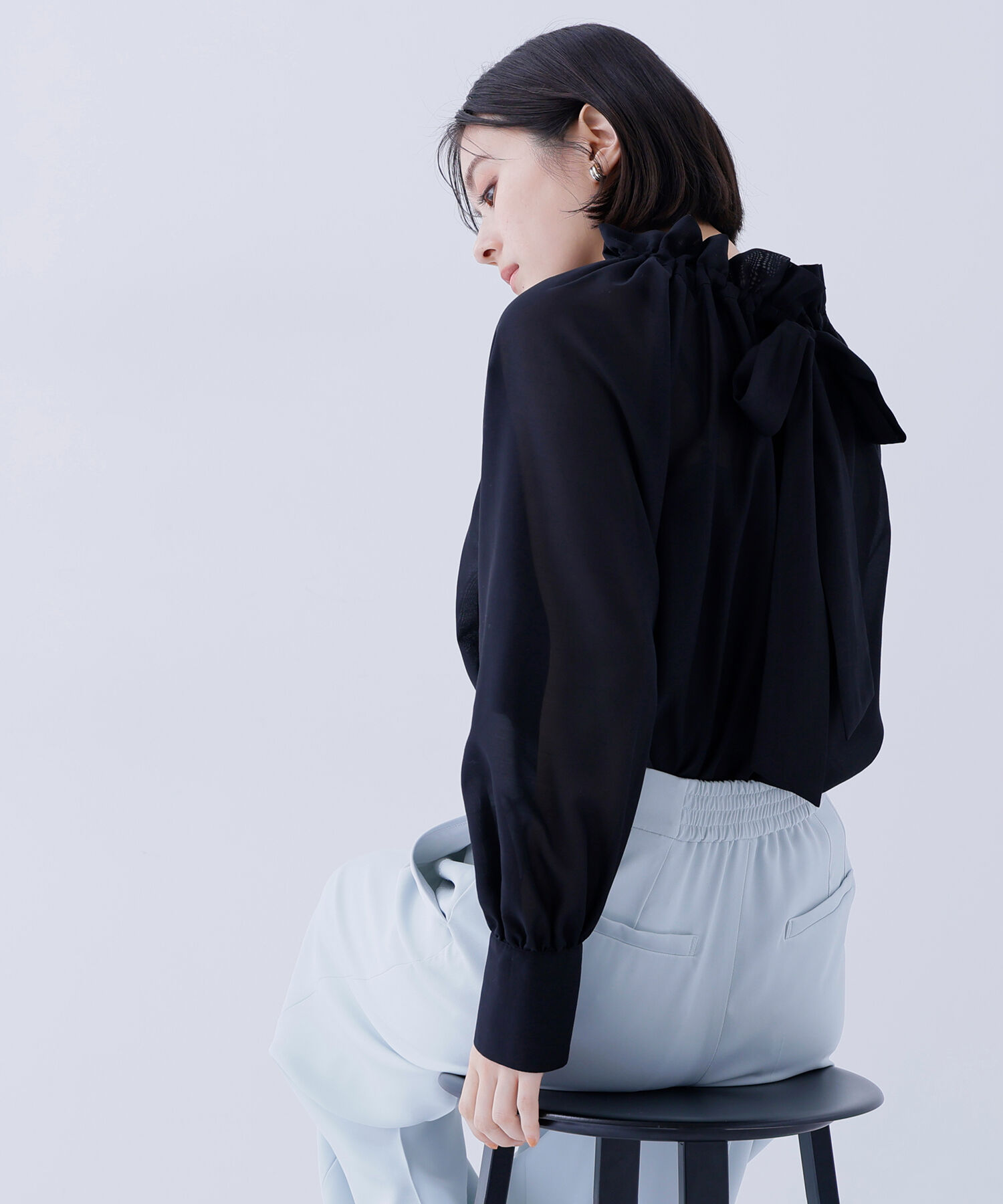  「2wayシアーボウタイブラウス」|シャツ・ブラウス|