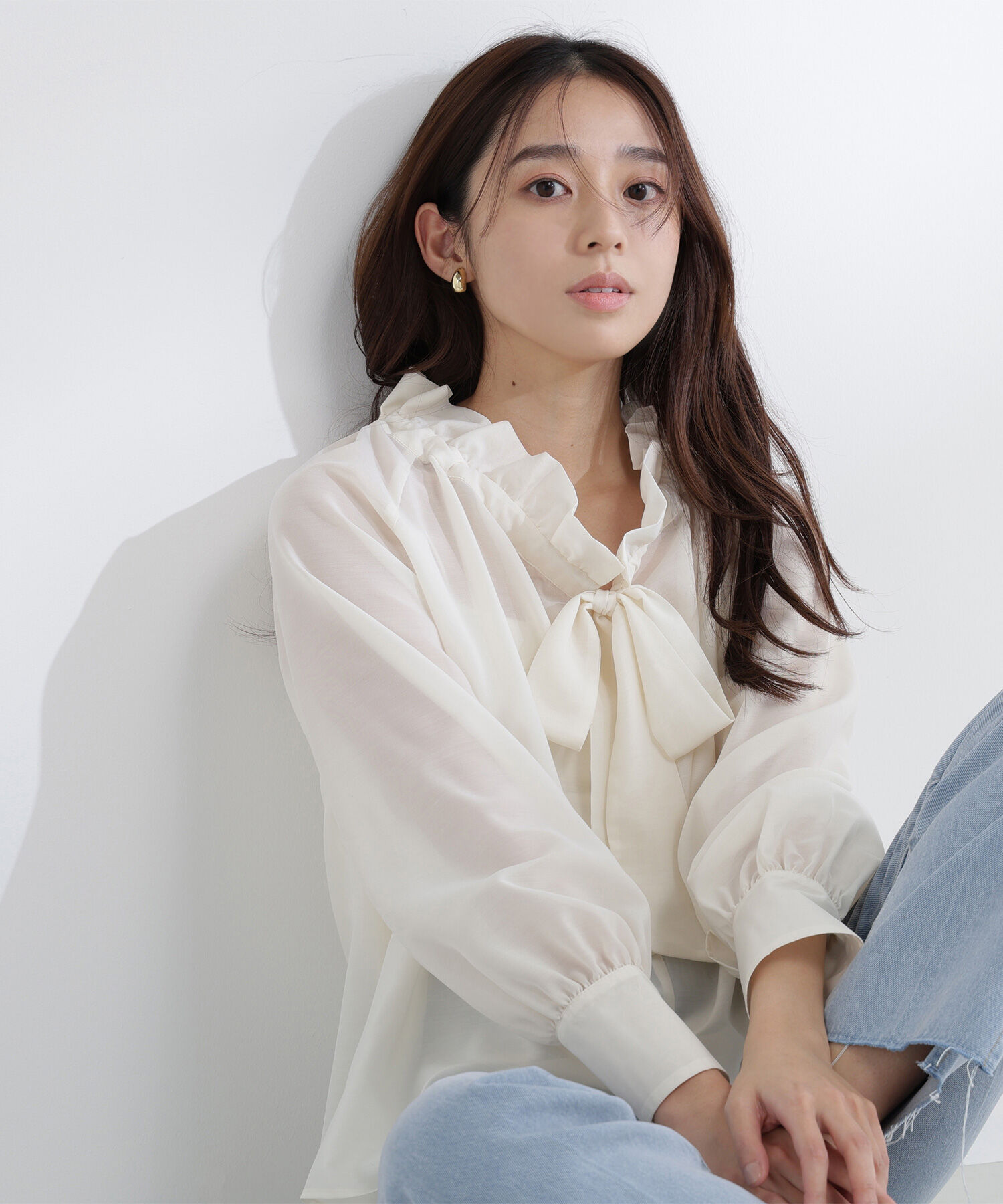  「2wayシアーボウタイブラウス」|シャツ・ブラウス|オフホワイト1