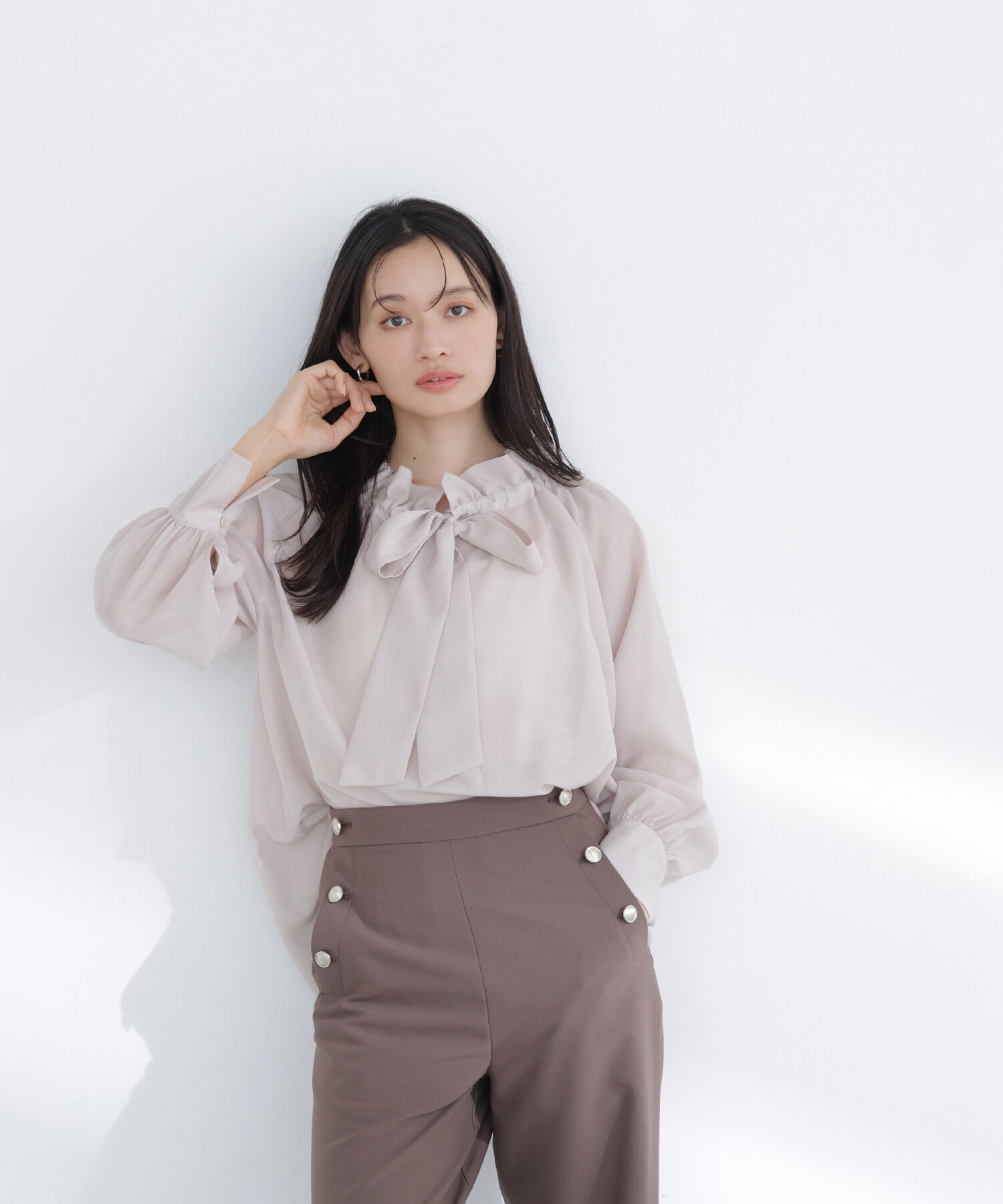  「2wayシアーボウタイブラウス」|シャツ・ブラウス|