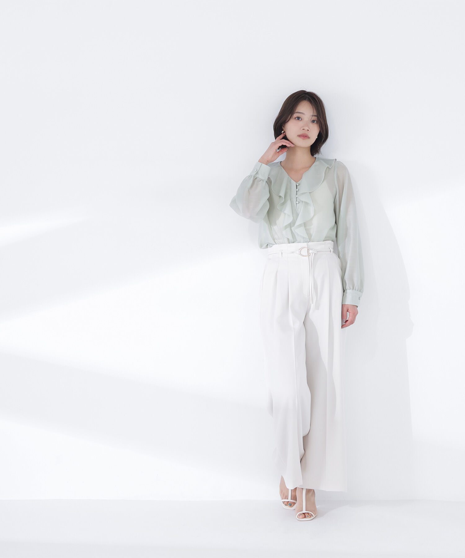  「ダブルベルトワイドパンツ」|その他|