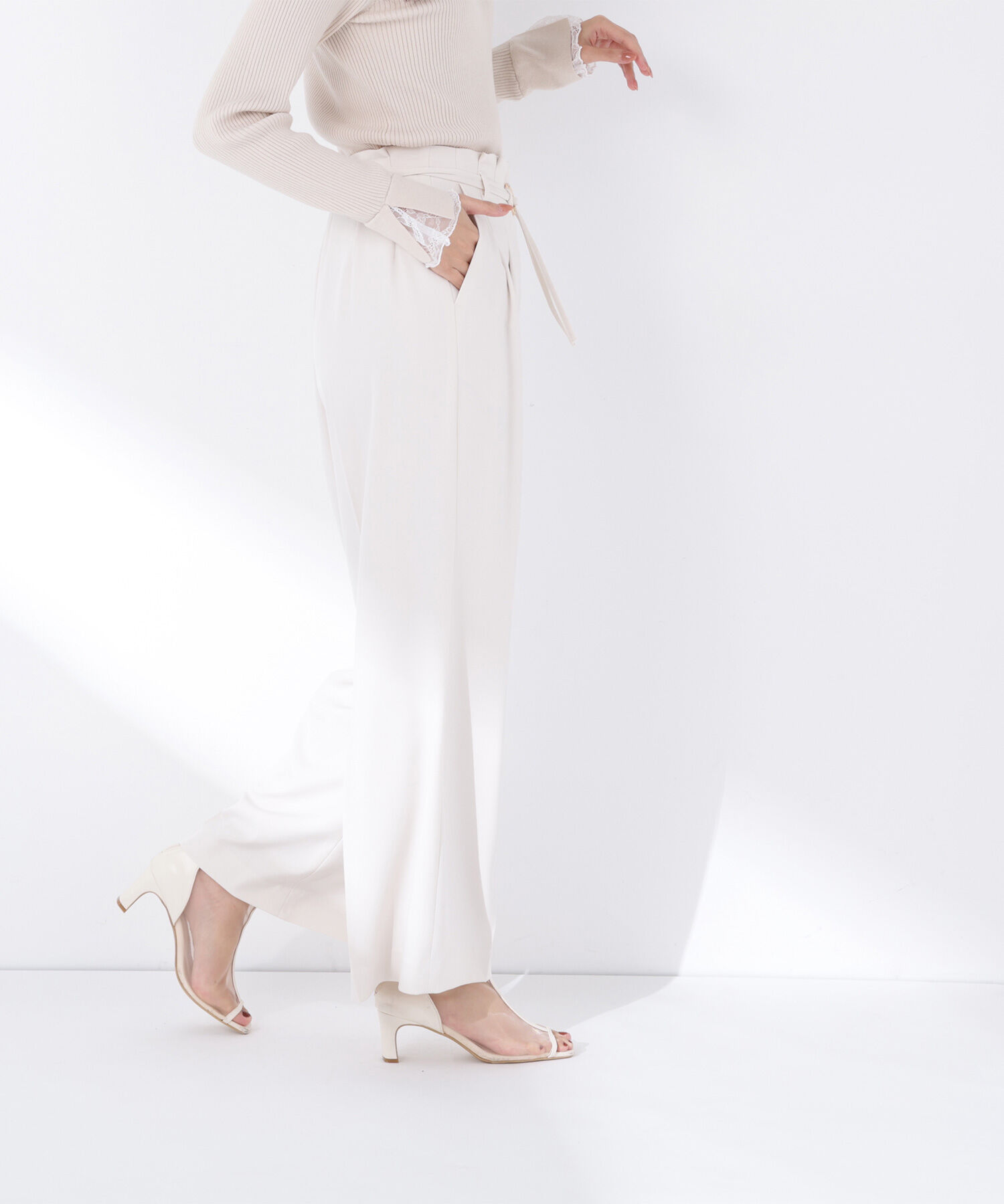  「ダブルベルトワイドパンツ」|その他|