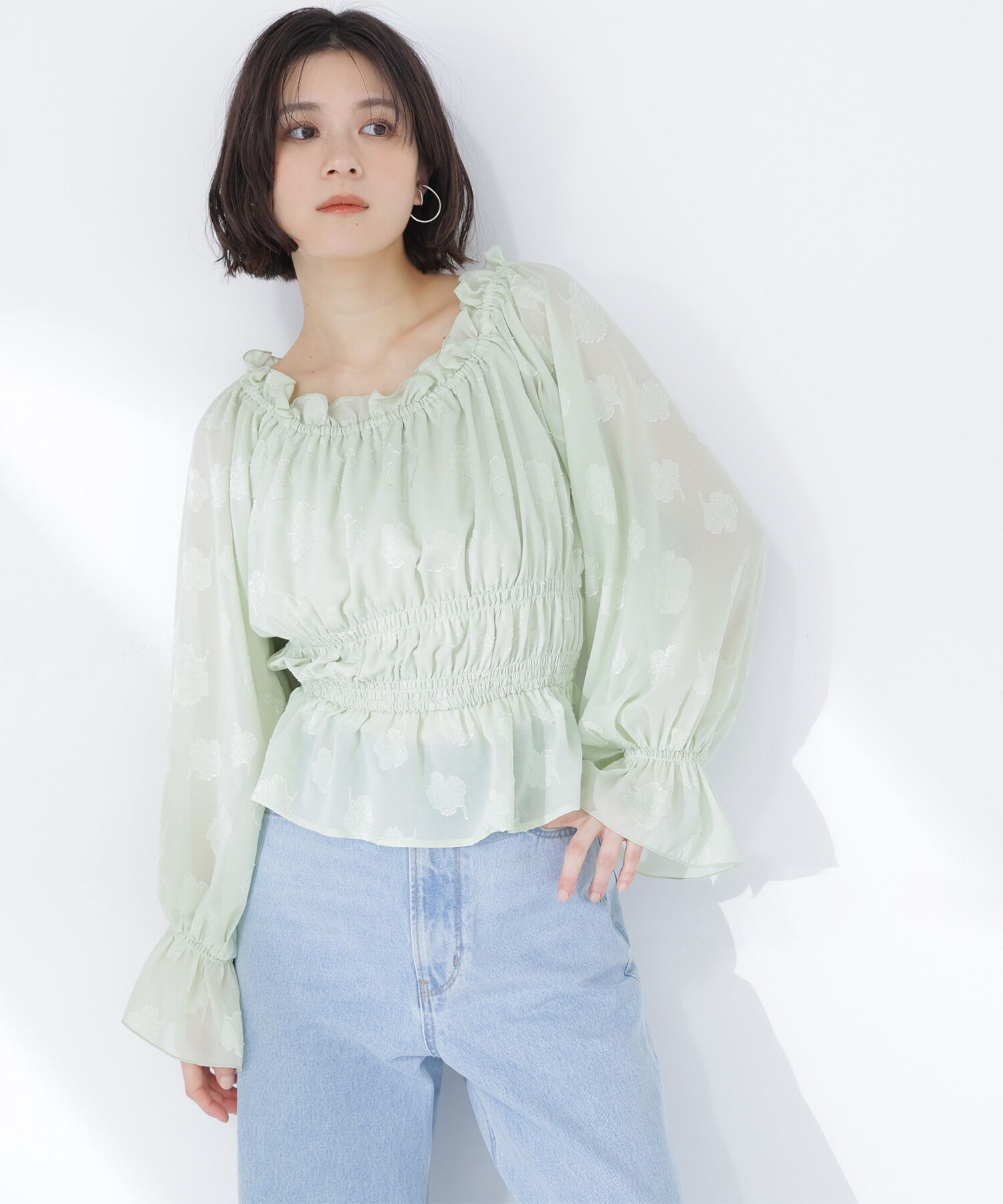  「フラワージャガードブラウス」|シャツ・ブラウス|