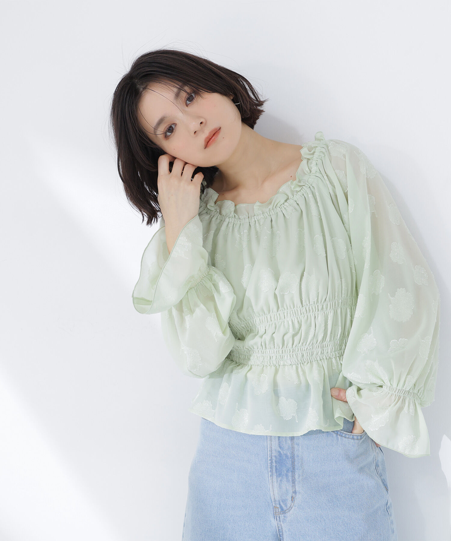  「フラワージャガードブラウス」|シャツ・ブラウス|