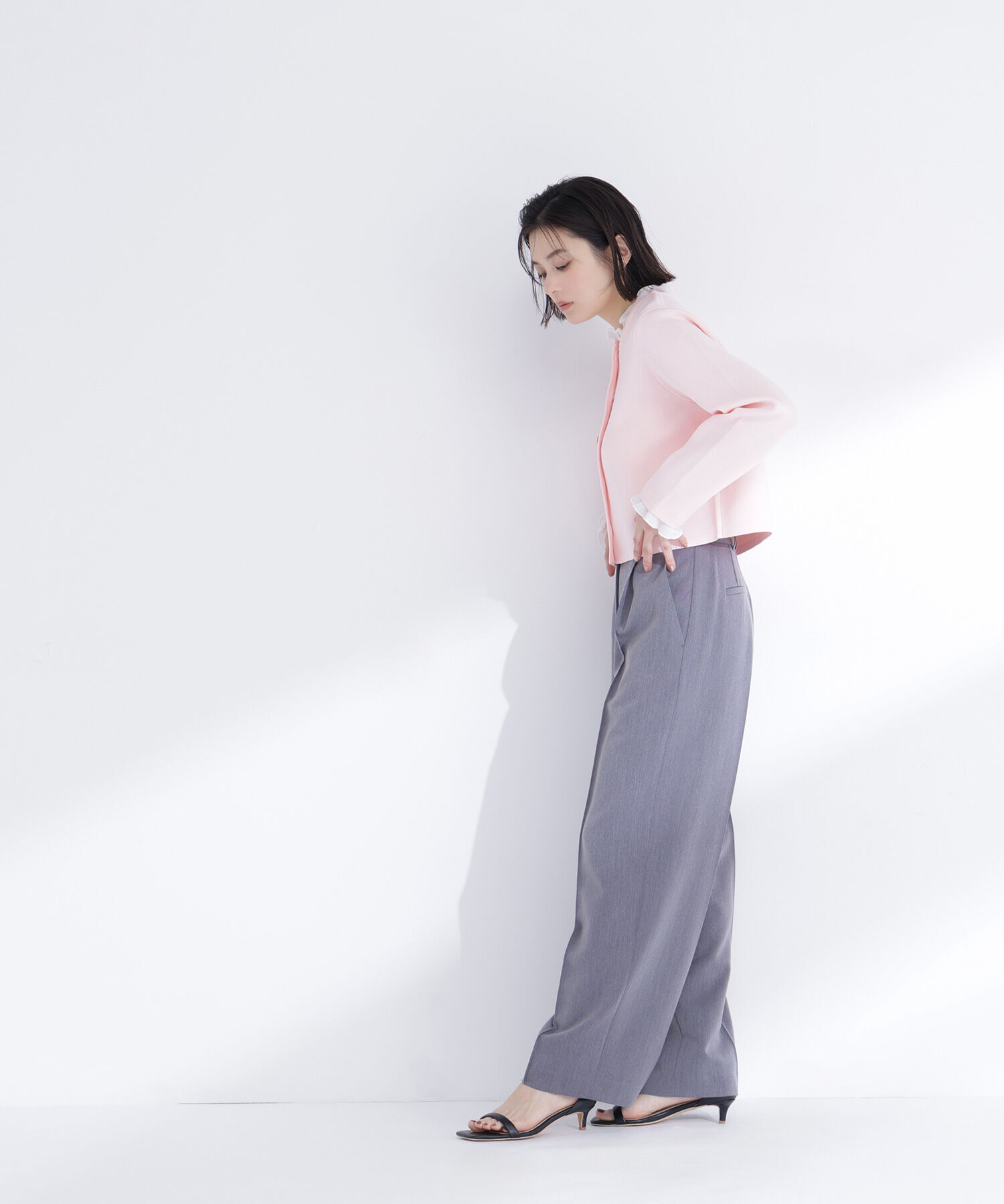  「フリルドッキングニットジャケット」|ニット・セーター|