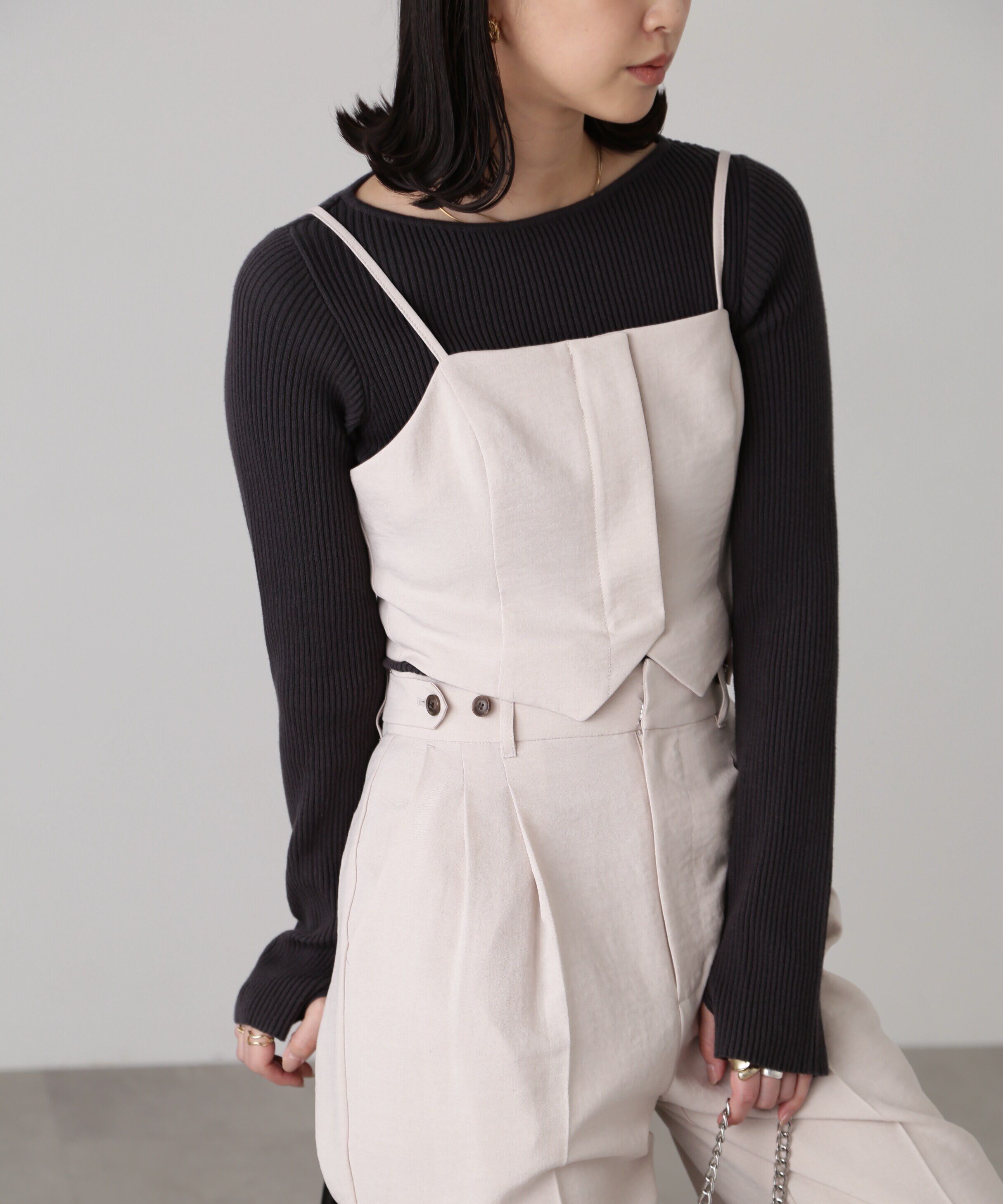  「気流染めフロントジップビスチェ」|シャツ・ブラウス|