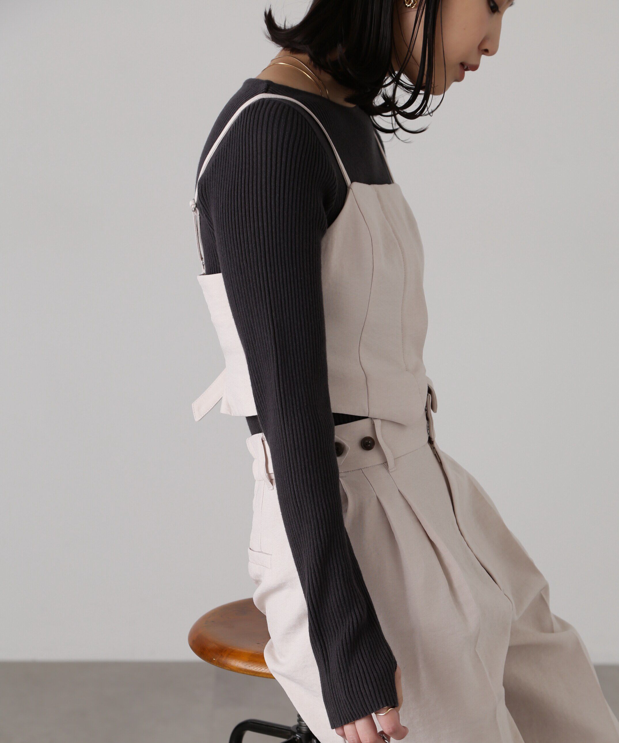  「気流染めフロントジップビスチェ」|シャツ・ブラウス|