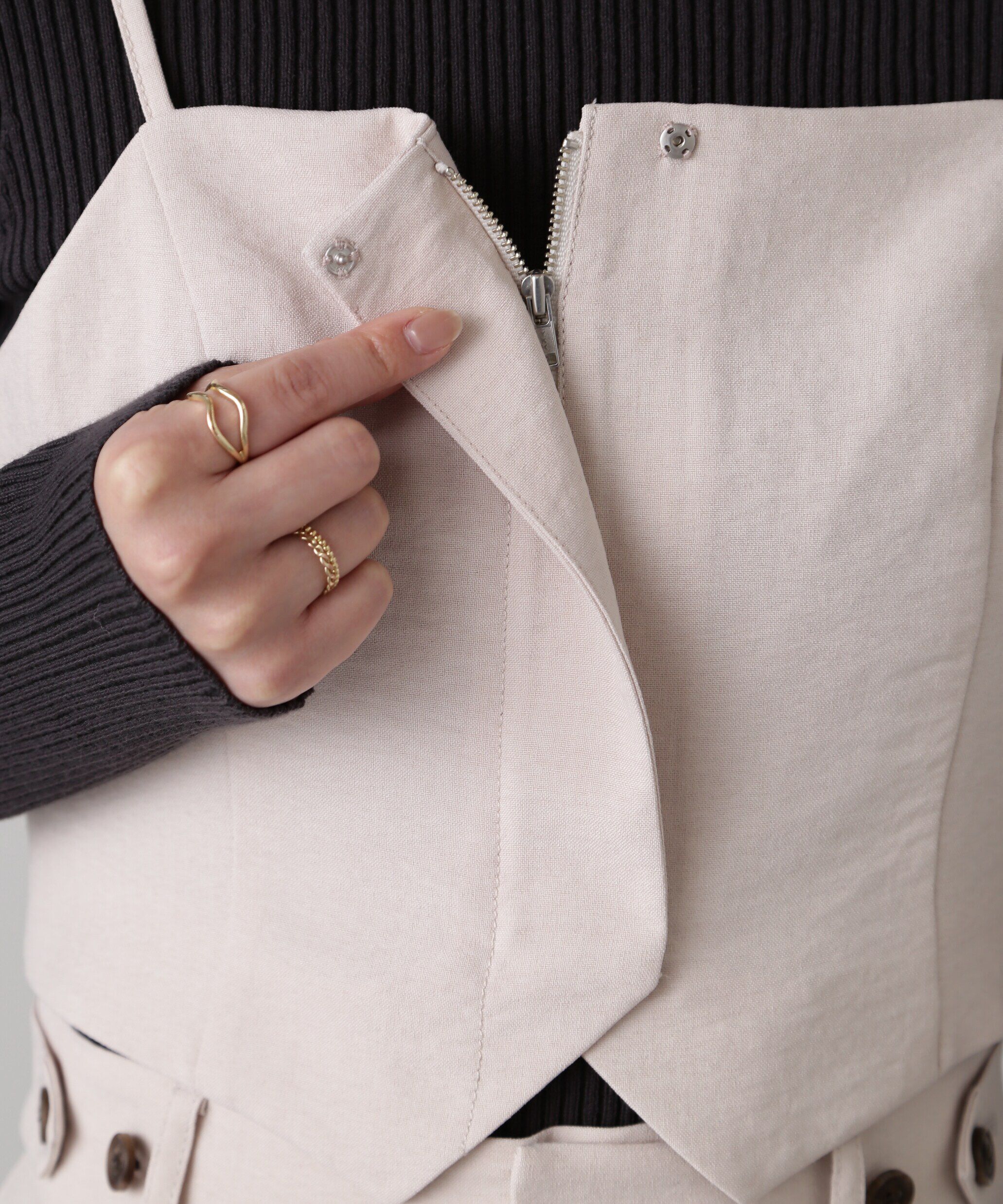  「気流染めフロントジップビスチェ」|シャツ・ブラウス|