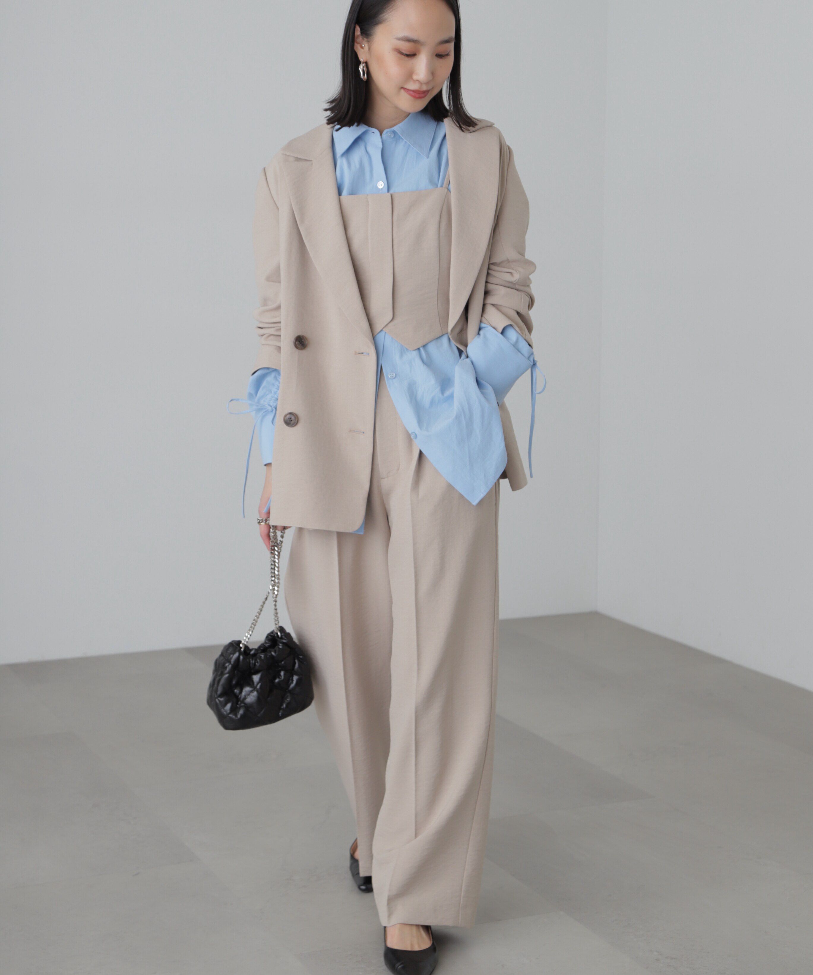  「気流染めフロントジップビスチェ」|シャツ・ブラウス|