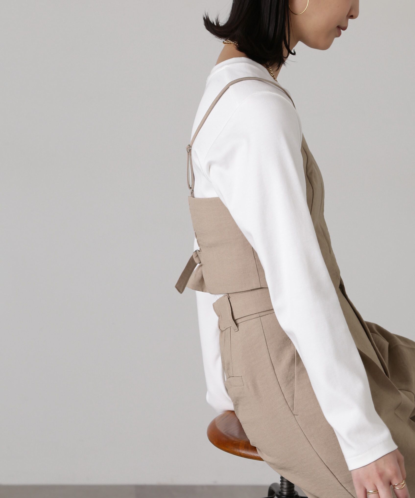  「気流染めフロントジップビスチェ」|シャツ・ブラウス|