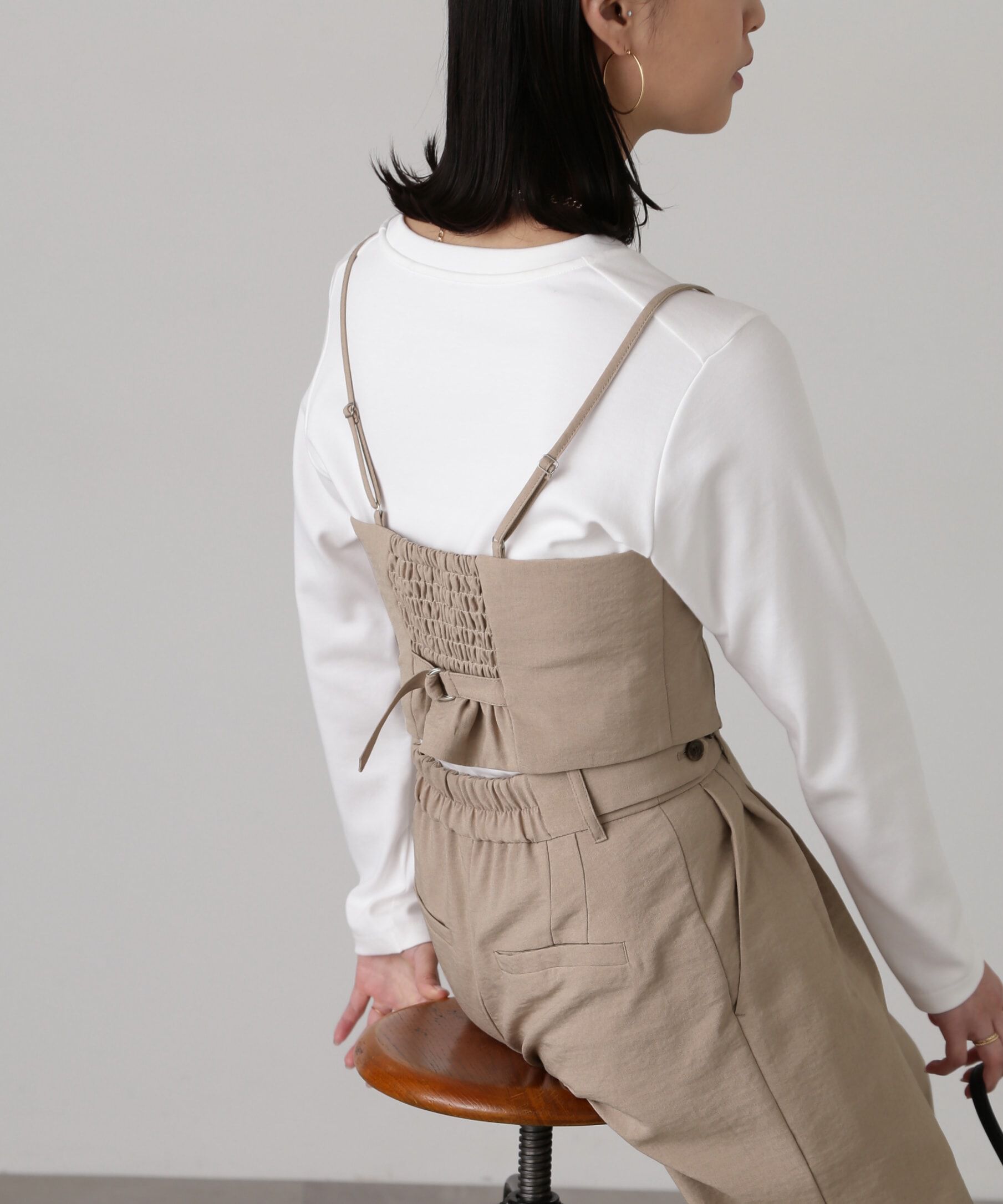  「気流染めフロントジップビスチェ」|シャツ・ブラウス|