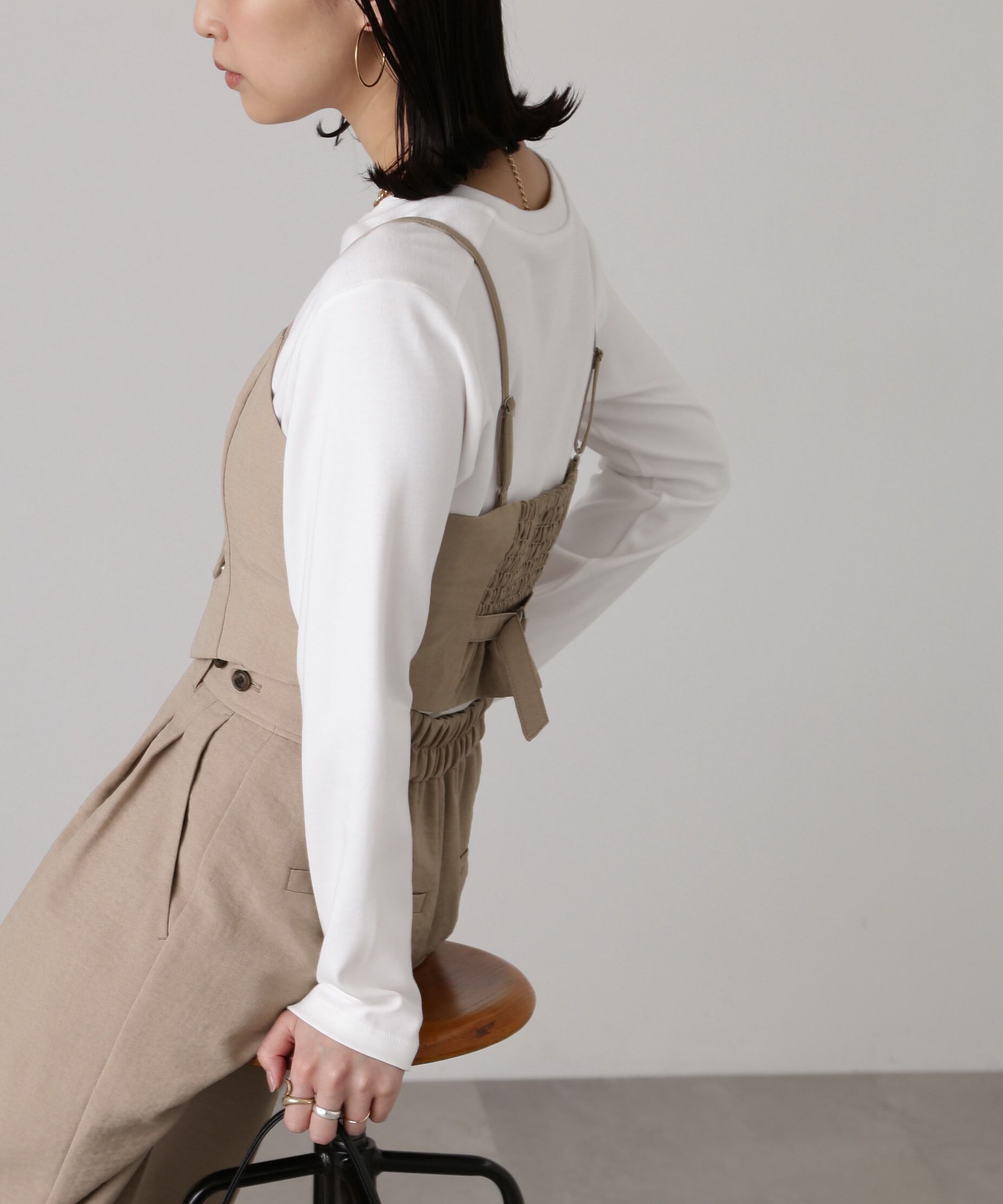  「気流染めフロントジップビスチェ」|シャツ・ブラウス|