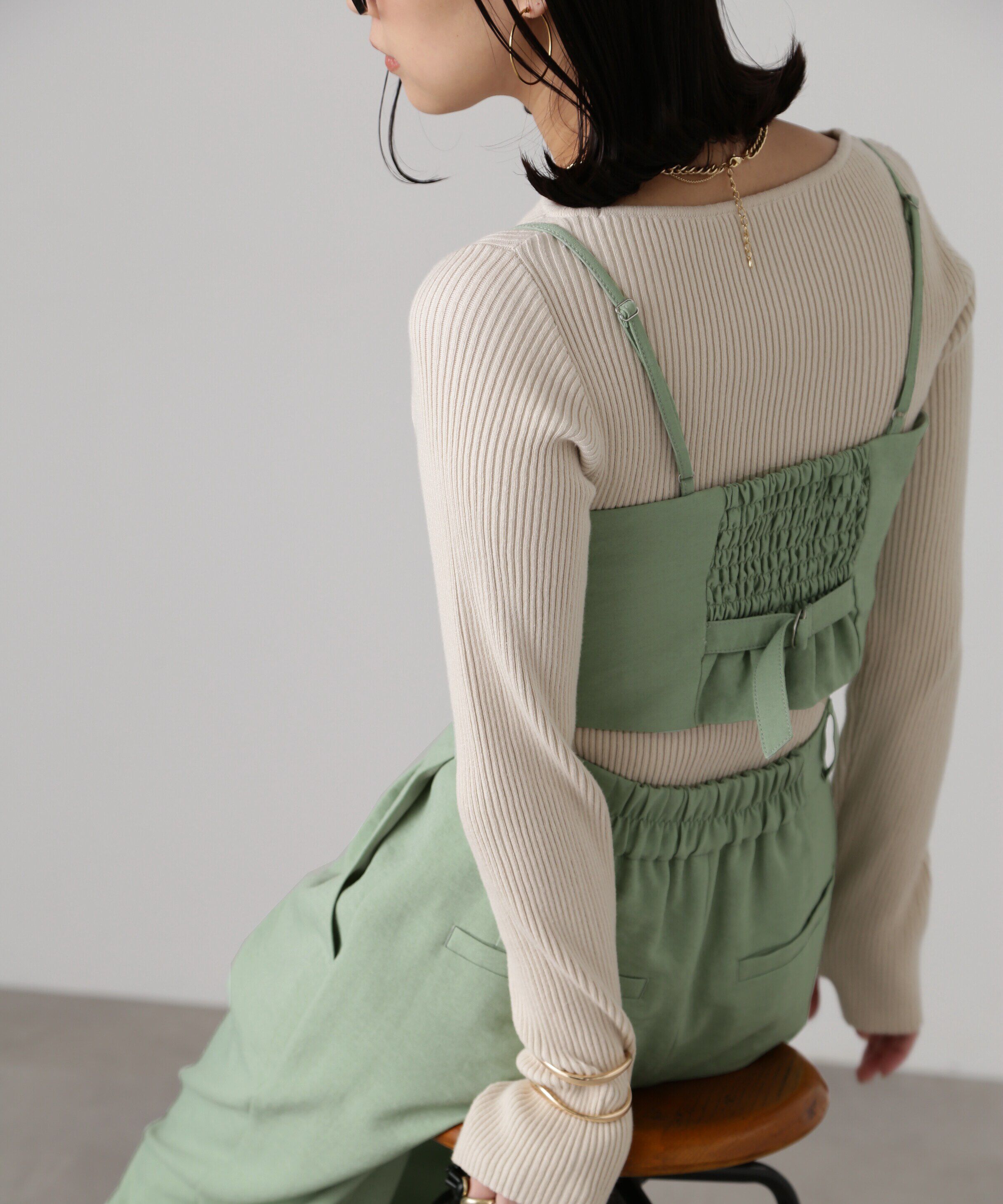  「気流染めフロントジップビスチェ」|シャツ・ブラウス|