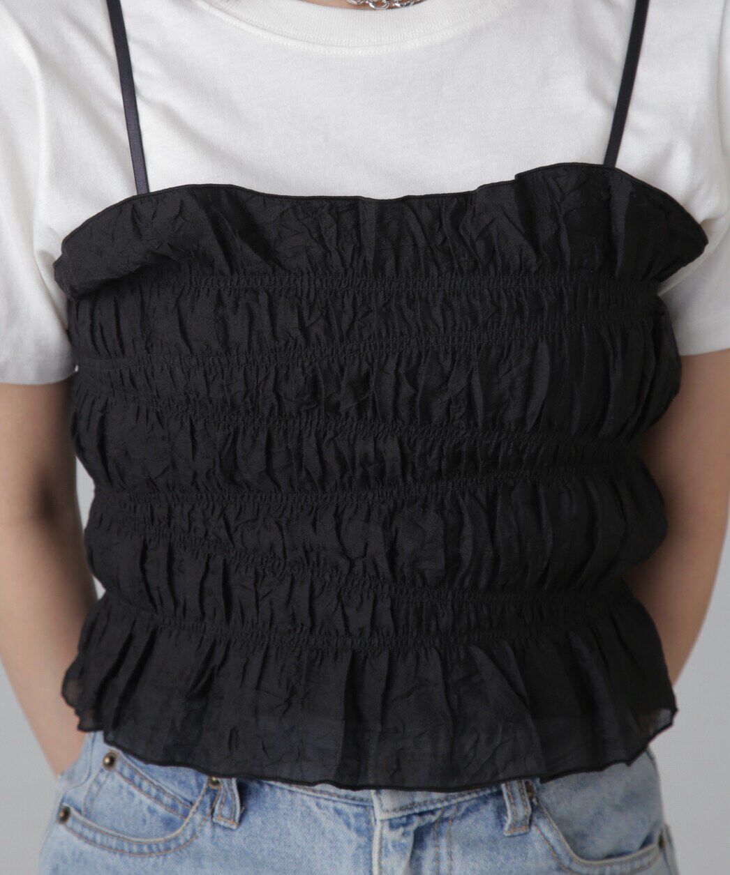  「ギャザーシャーリングビスチェ」|シャツ・ブラウス|