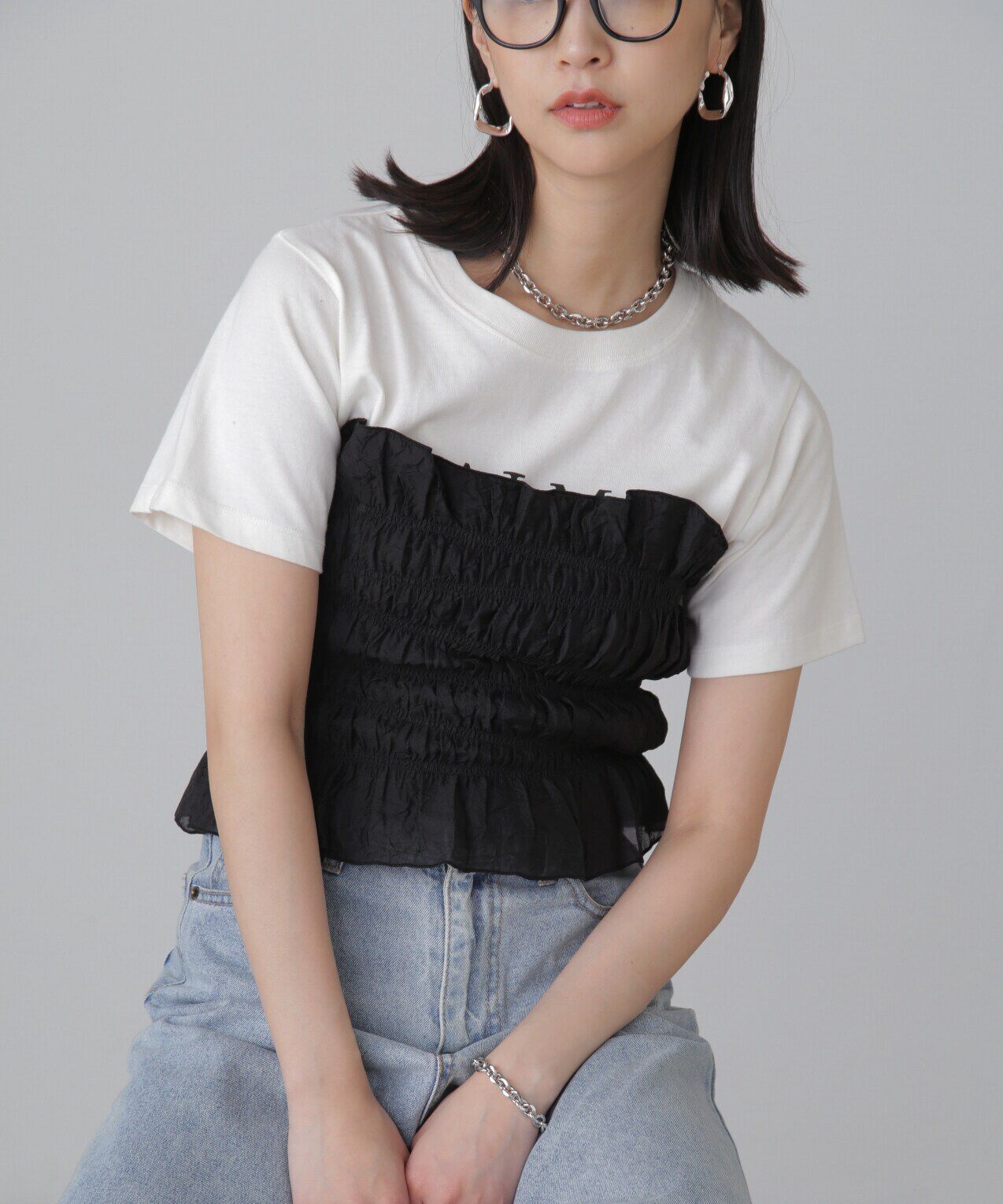  「ギャザーシャーリングビスチェ」|シャツ・ブラウス|