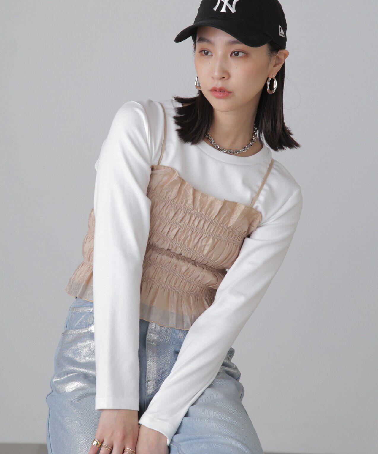  「ギャザーシャーリングビスチェ」|シャツ・ブラウス|