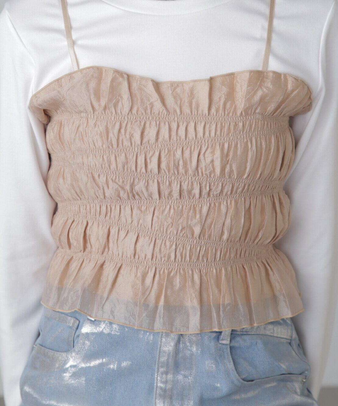  「ギャザーシャーリングビスチェ」|シャツ・ブラウス|