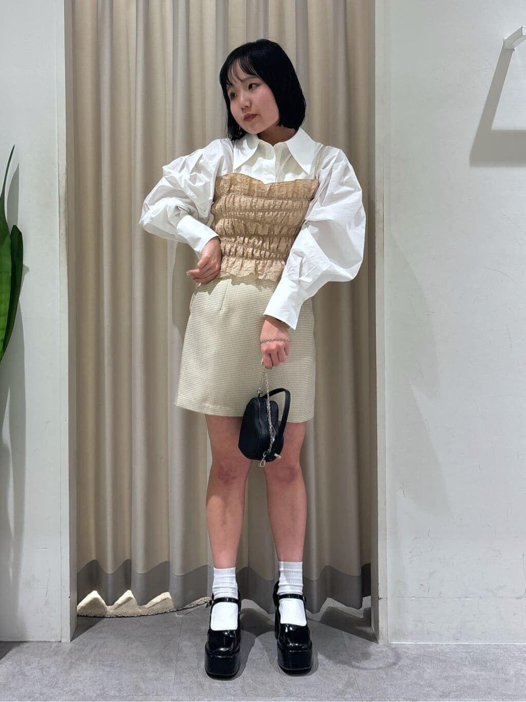  「ギャザーシャーリングビスチェ」|シャツ・ブラウス|