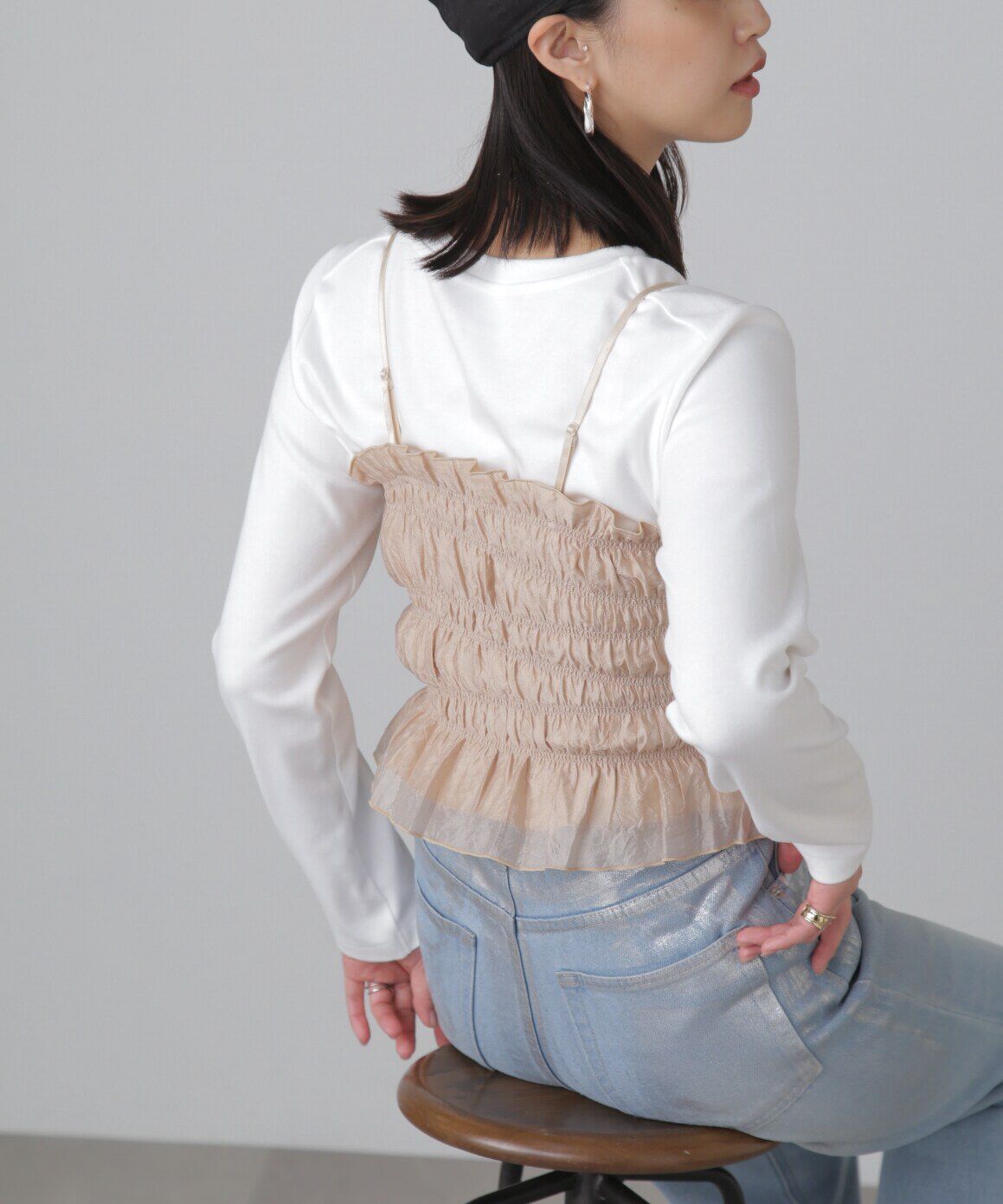  「ギャザーシャーリングビスチェ」|シャツ・ブラウス|