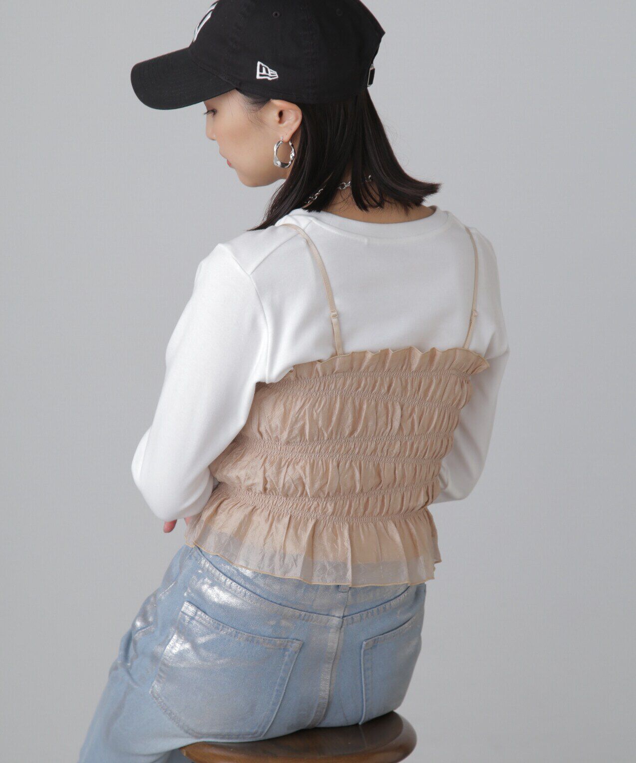  「ギャザーシャーリングビスチェ」|シャツ・ブラウス|